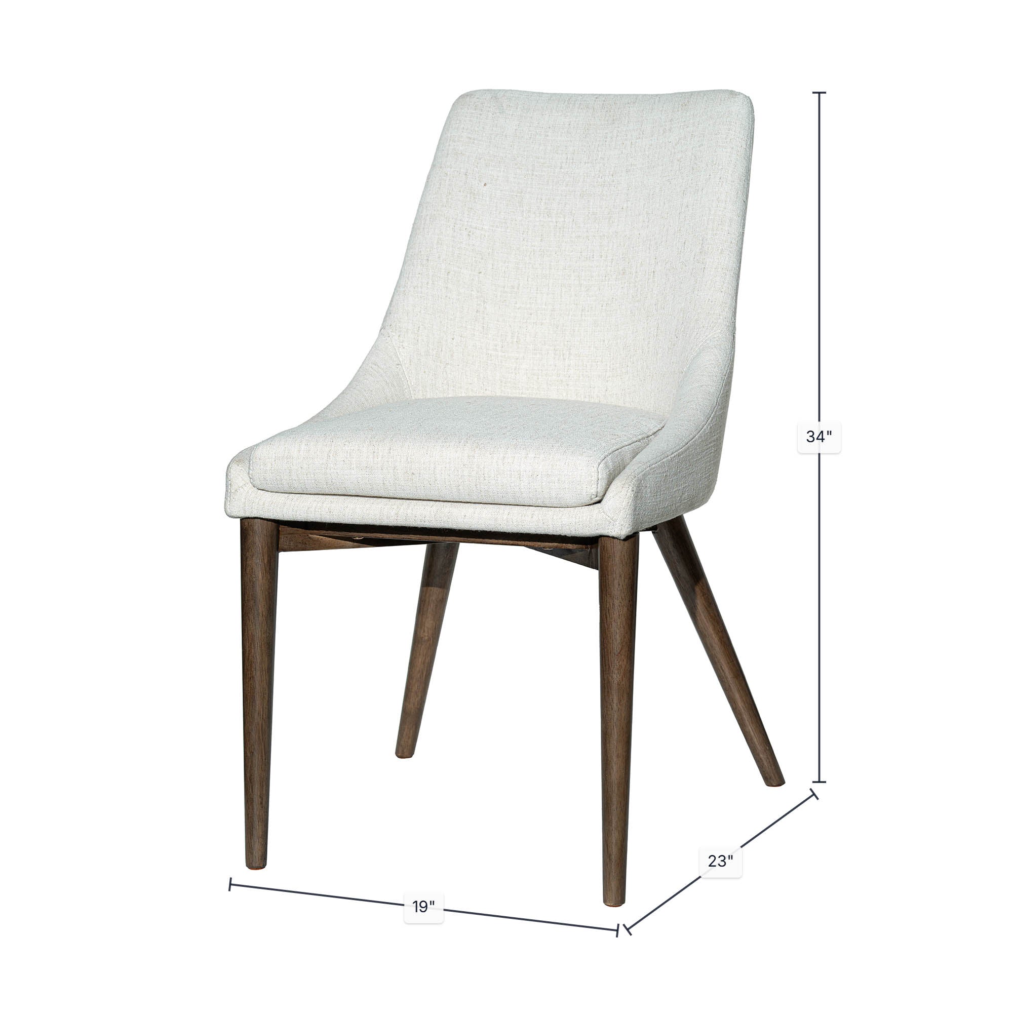 FLOOR MODEL - Frits Dining Chair - set of 2 - Taupe/Dark Brown FURNITURE - floor model LH IMPORTS