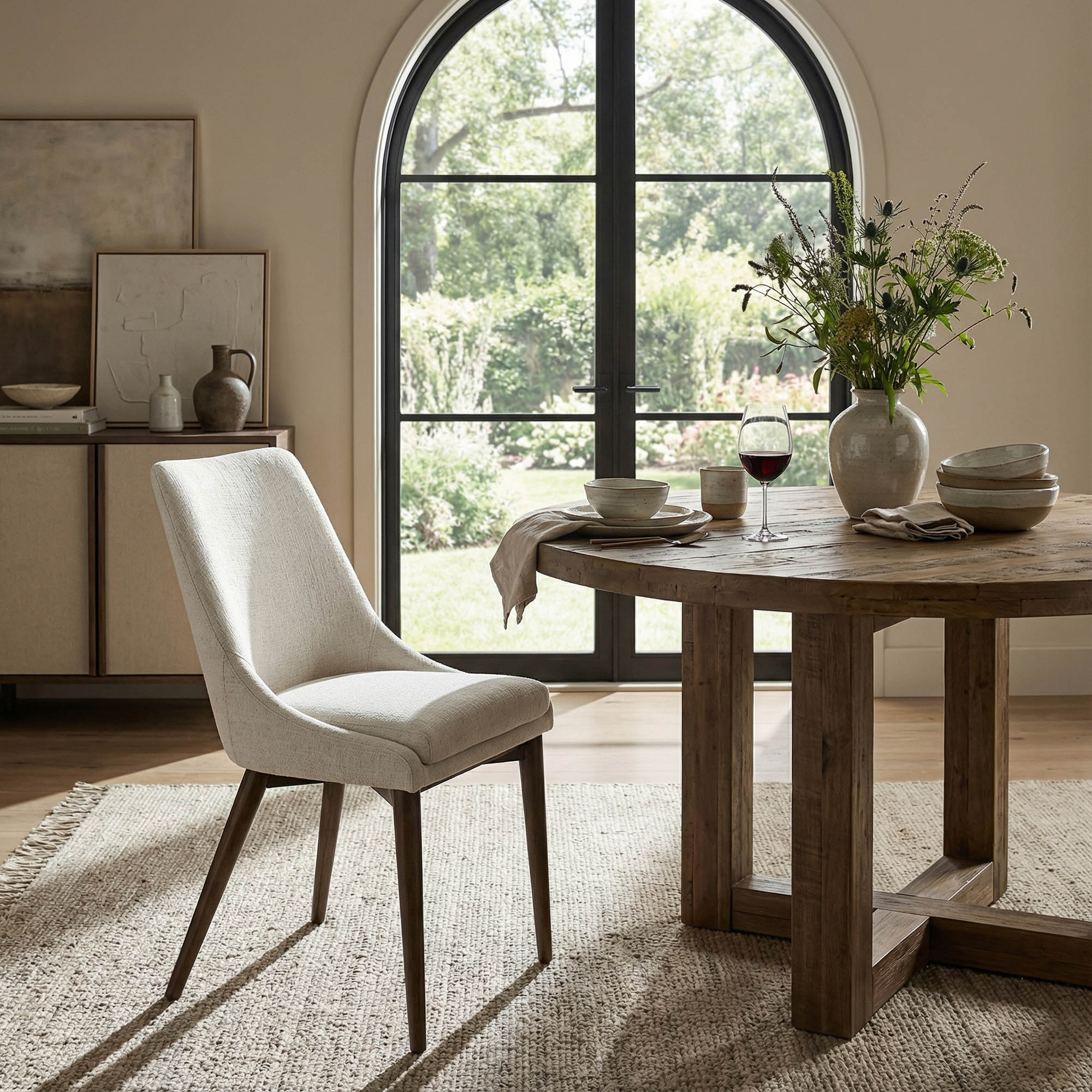 FLOOR MODEL - Frits Dining Chair - set of 2 - Taupe/Dark Brown FURNITURE - floor model LH IMPORTS