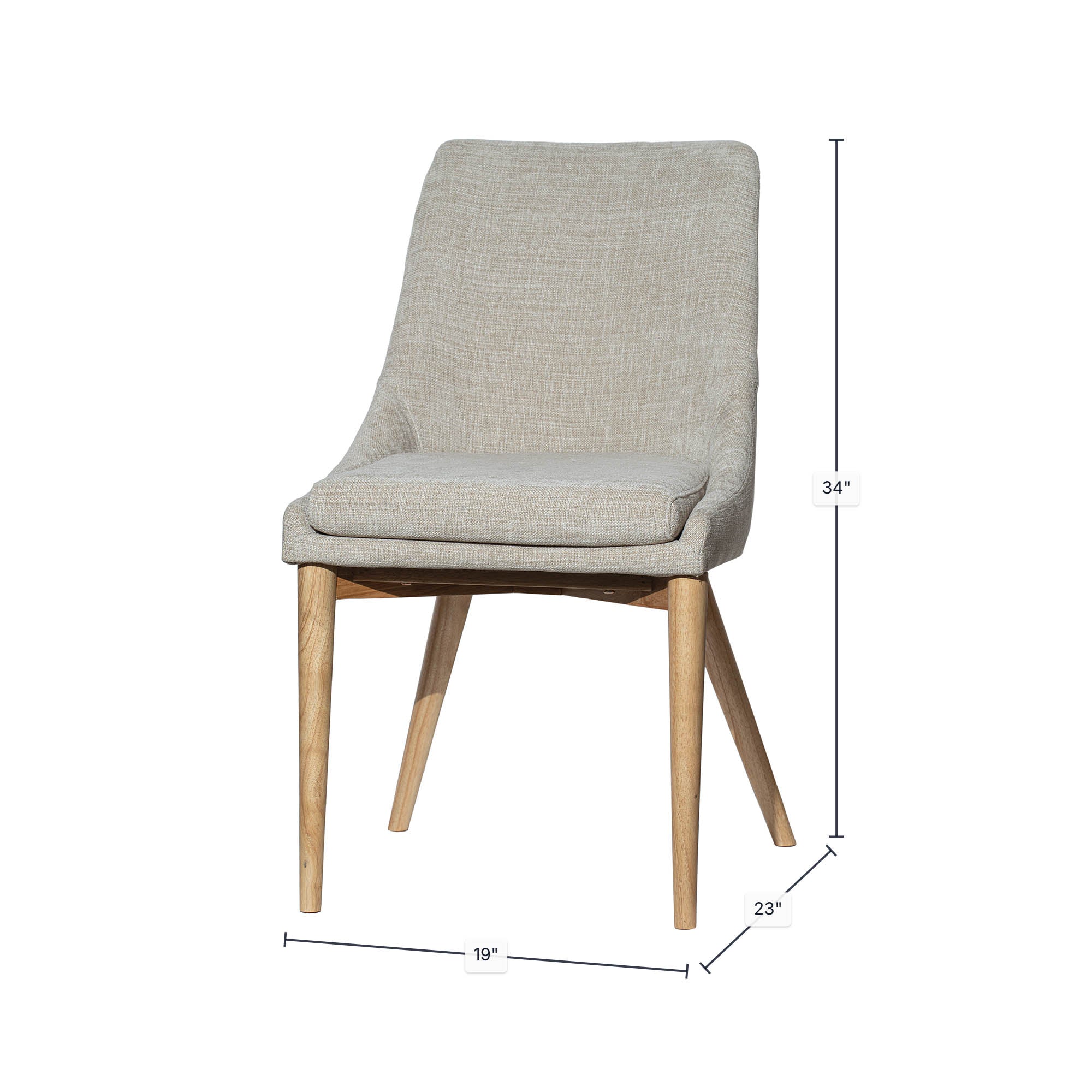FLOOR MODEL - Frits Dining Chair - set of 2 - Taupe/Dark Brown FURNITURE - floor model LH IMPORTS