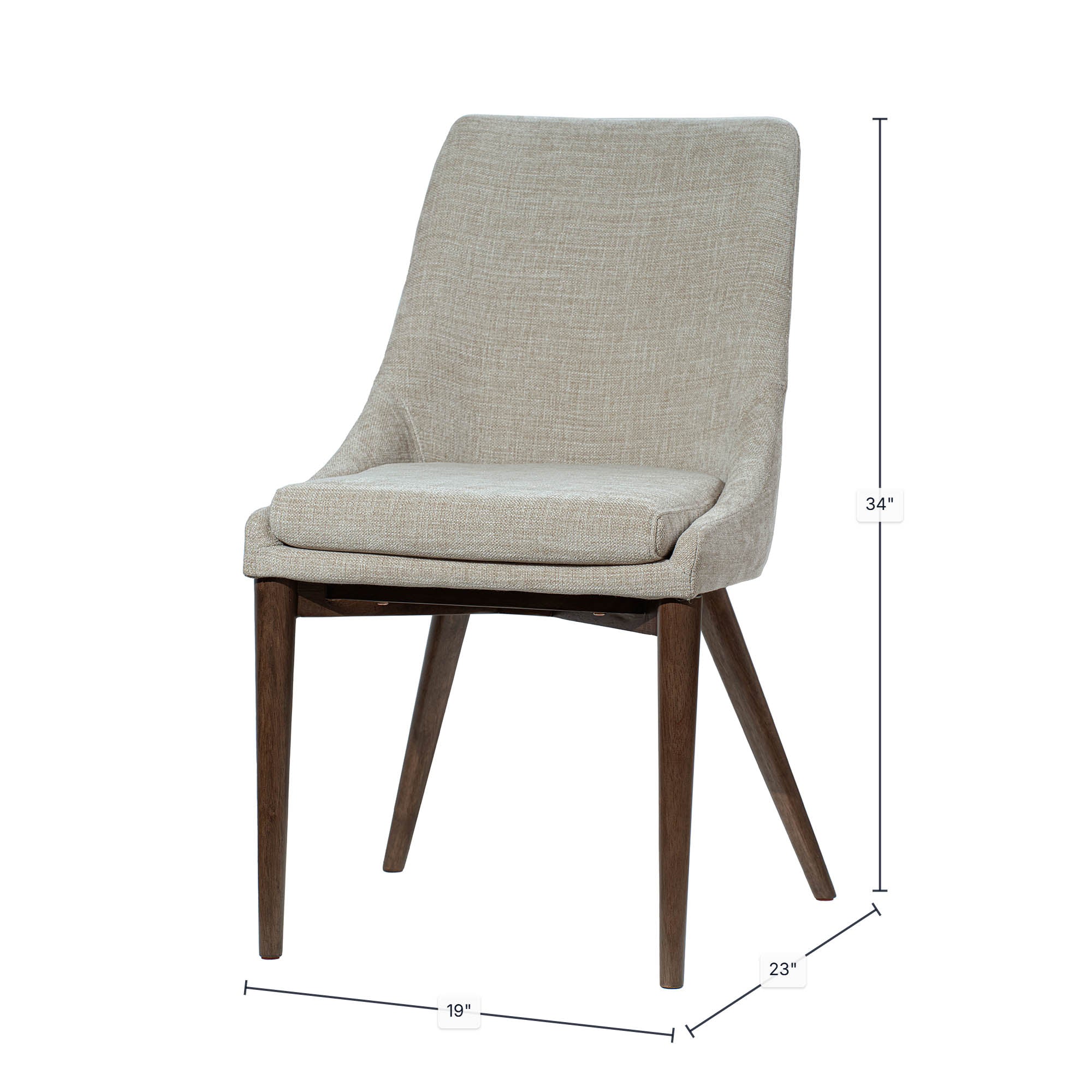 FLOOR MODEL - Frits Dining Chair - set of 2 - Taupe/Dark Brown FURNITURE - floor model LH IMPORTS