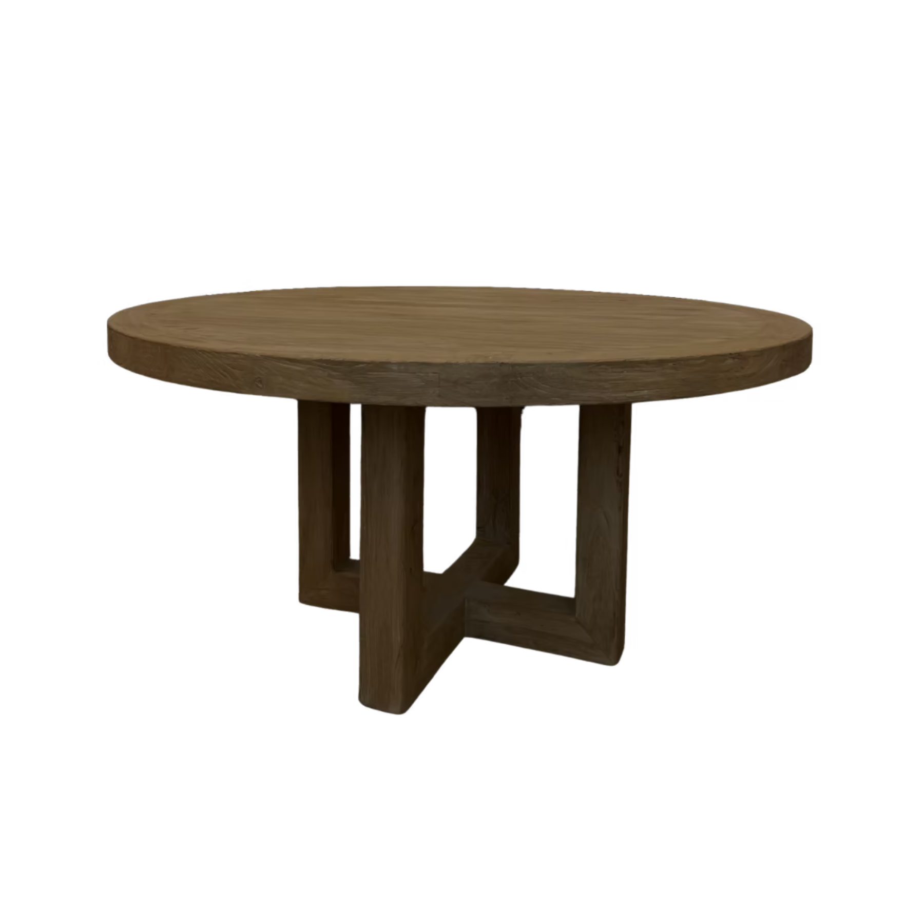 Harrison Round Dining Table, Aged Brown