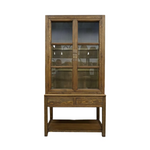 Rosemary Reclaimed Wood Glass Cabinet 7 - FURNITURE - bookcase/cabinet Hauer Market Aged Brown