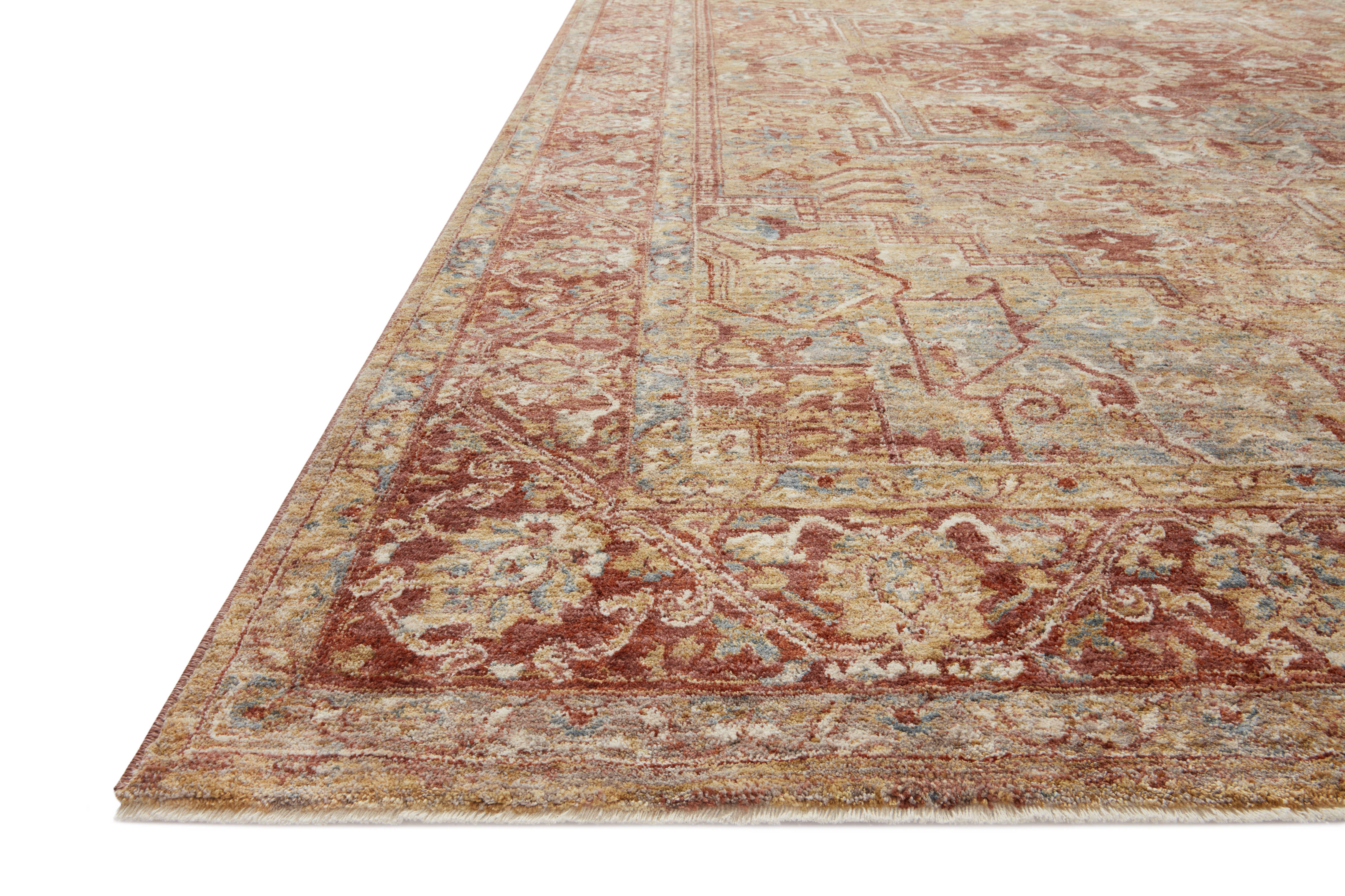Loloi Gaia Gold / Brick Rug No.2 RUGS - synthetic Loloi 18" x 18"