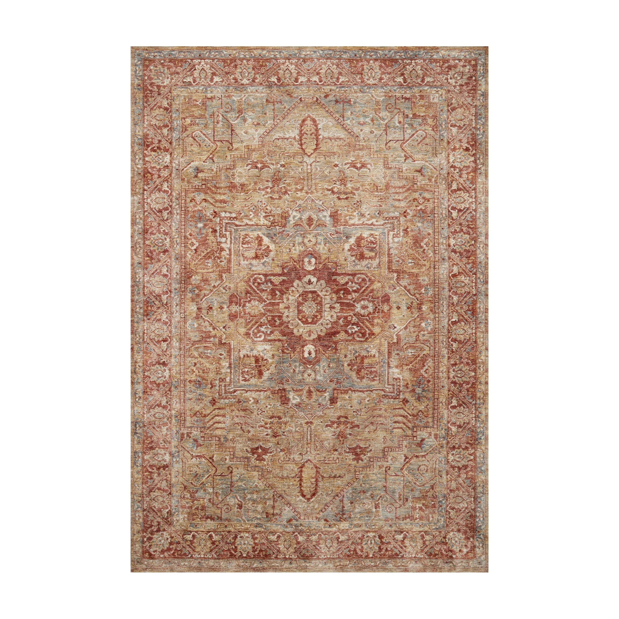 Loloi Gaia Gold / Brick Rug No.1, 18" x 18"