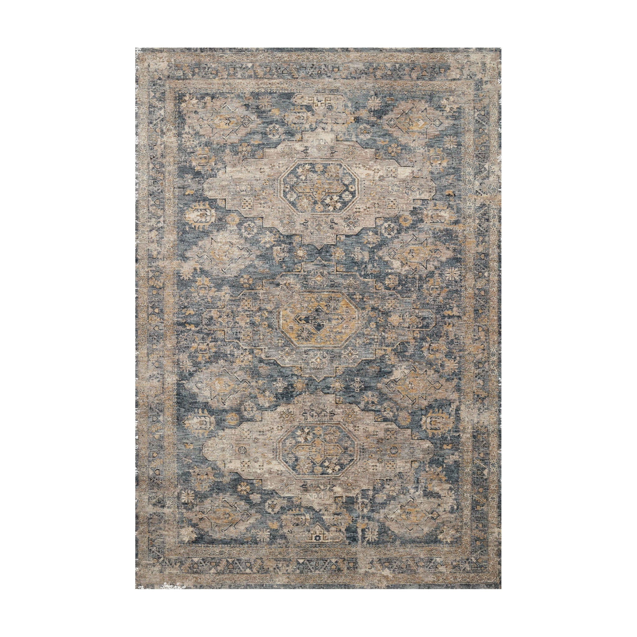 Loloi Gaia Denim / Taupe Rug, 18" x 18"