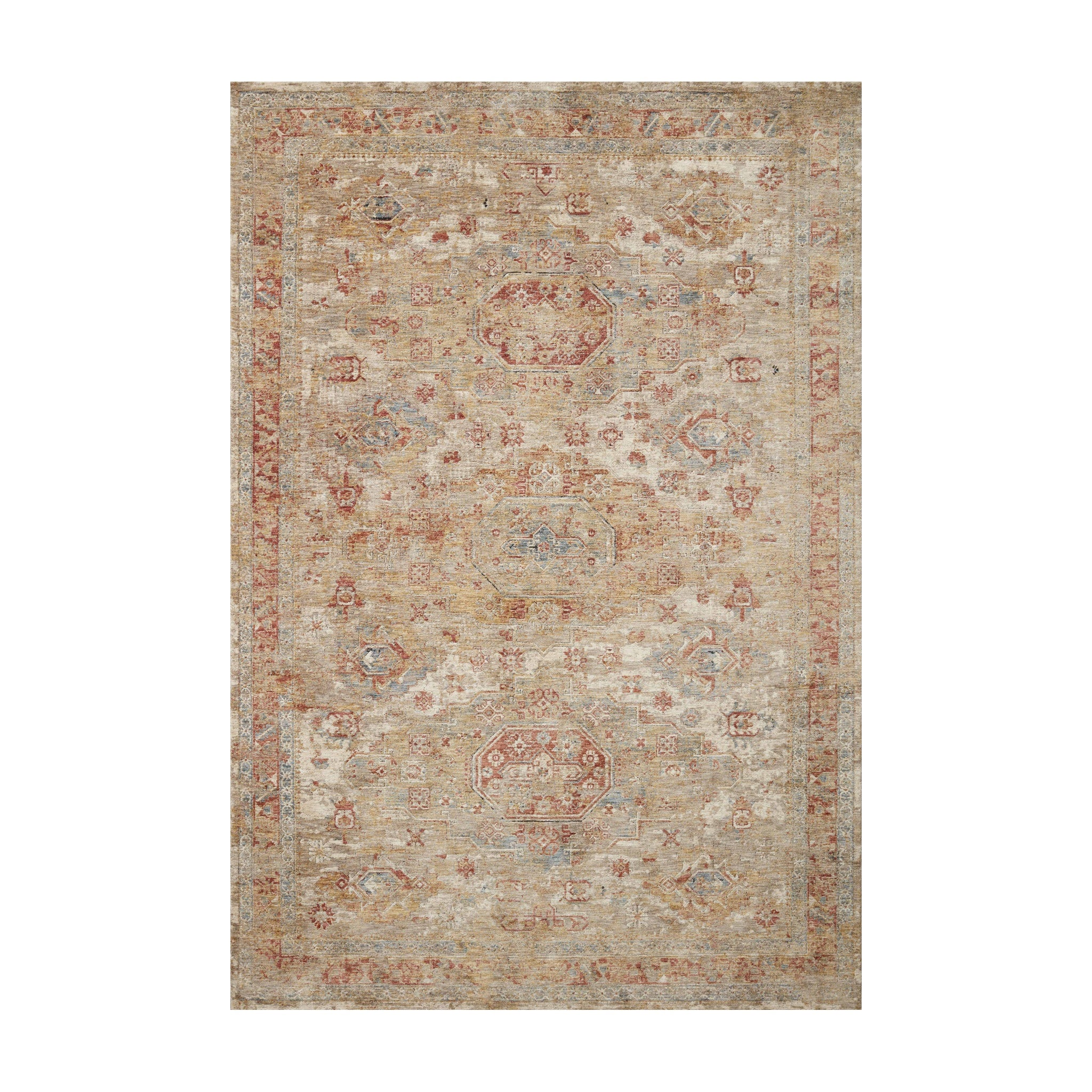 Loloi Gaia Gold / Taupe Rug, 18" x 18"