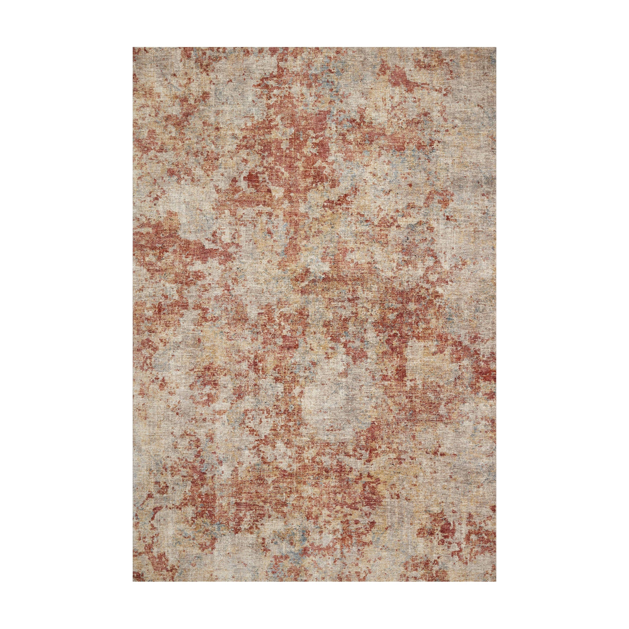 Loloi Gaia Taupe / Brick Rug, 18" x 18"