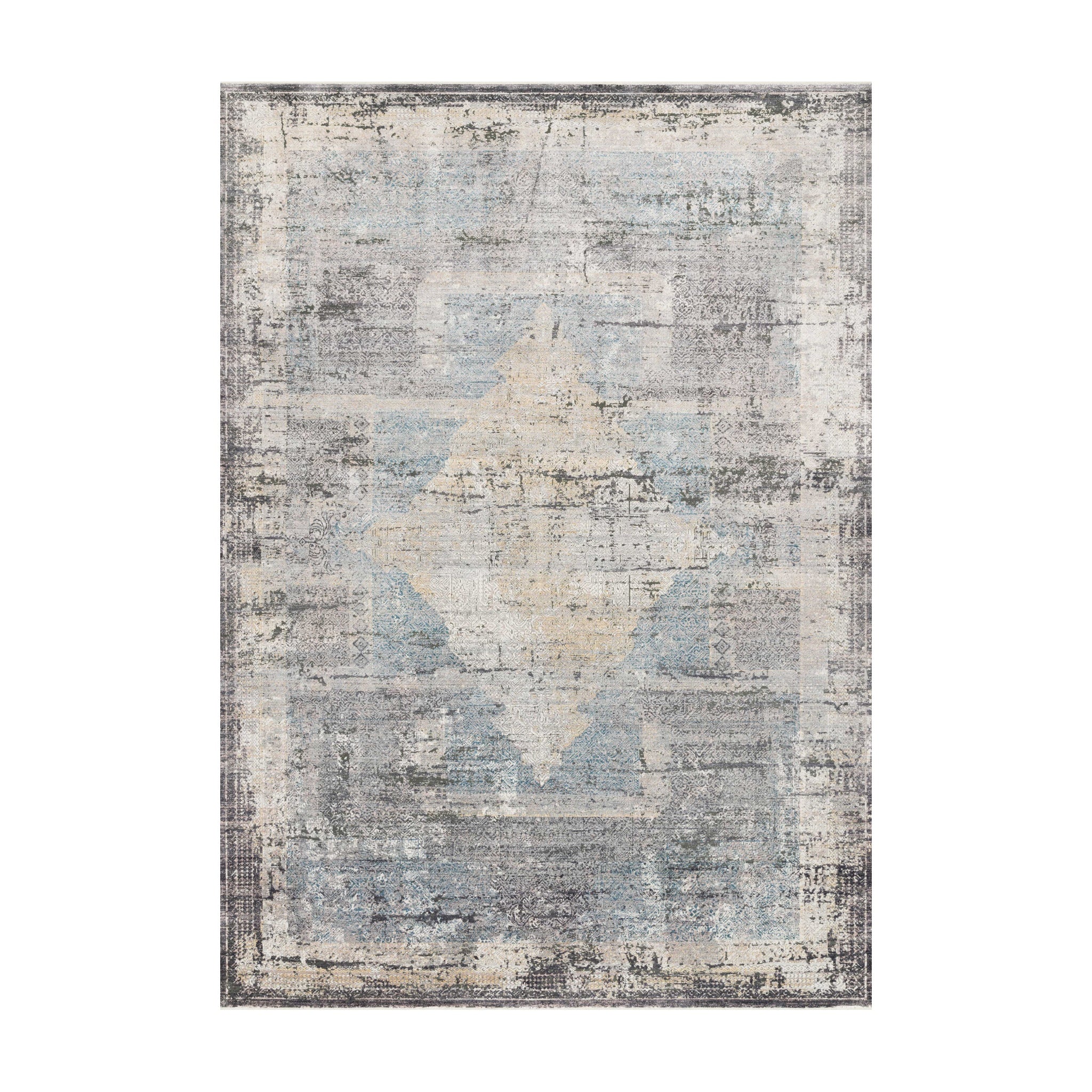 Loloi Gemma Charcoal / Multi Rug RUGS - synthetic Loloi 18" x 18"