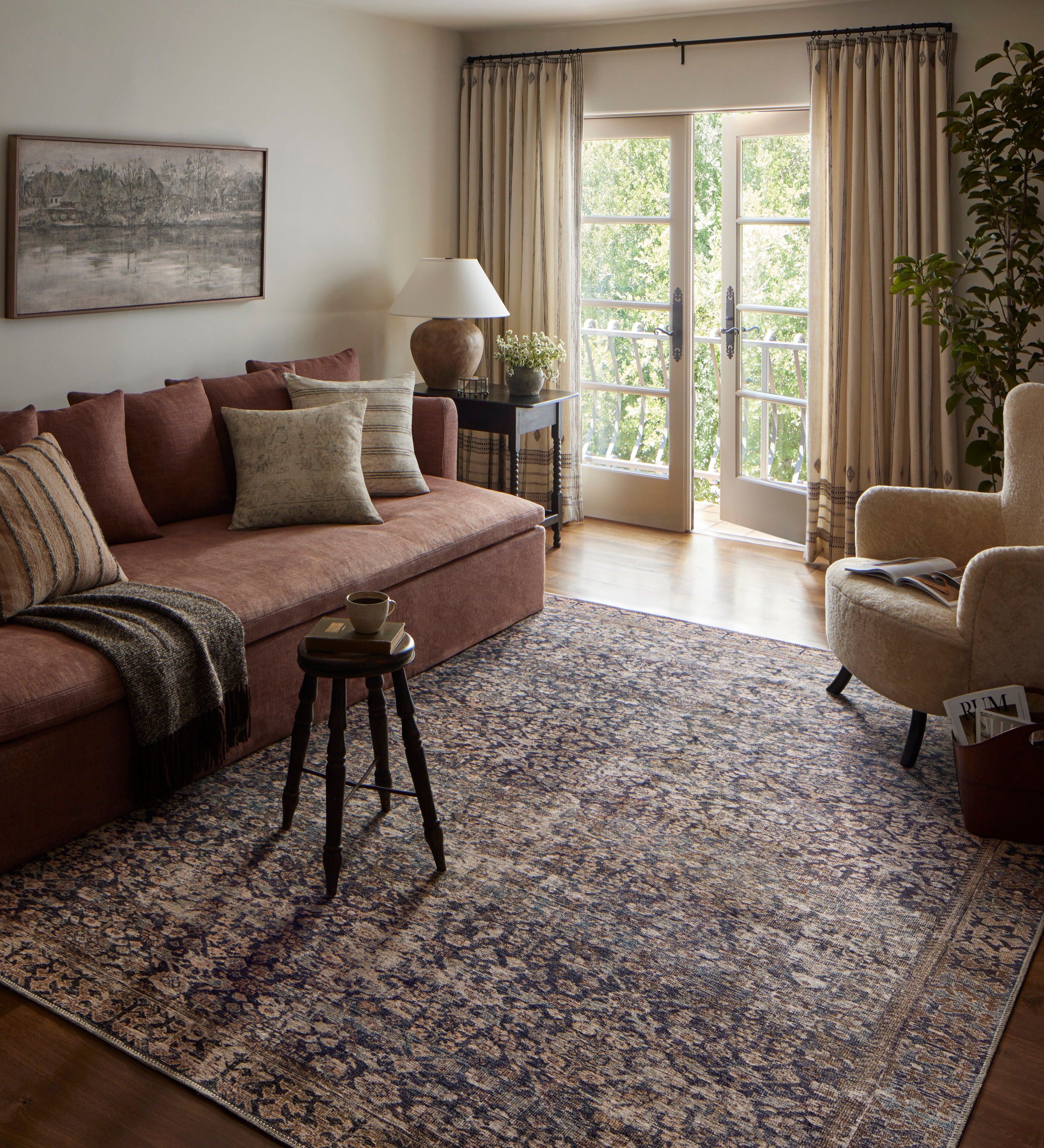 Amber Lewis x Loloi Georgie Denim / Spice Rug 0-patterned rugs Loloi