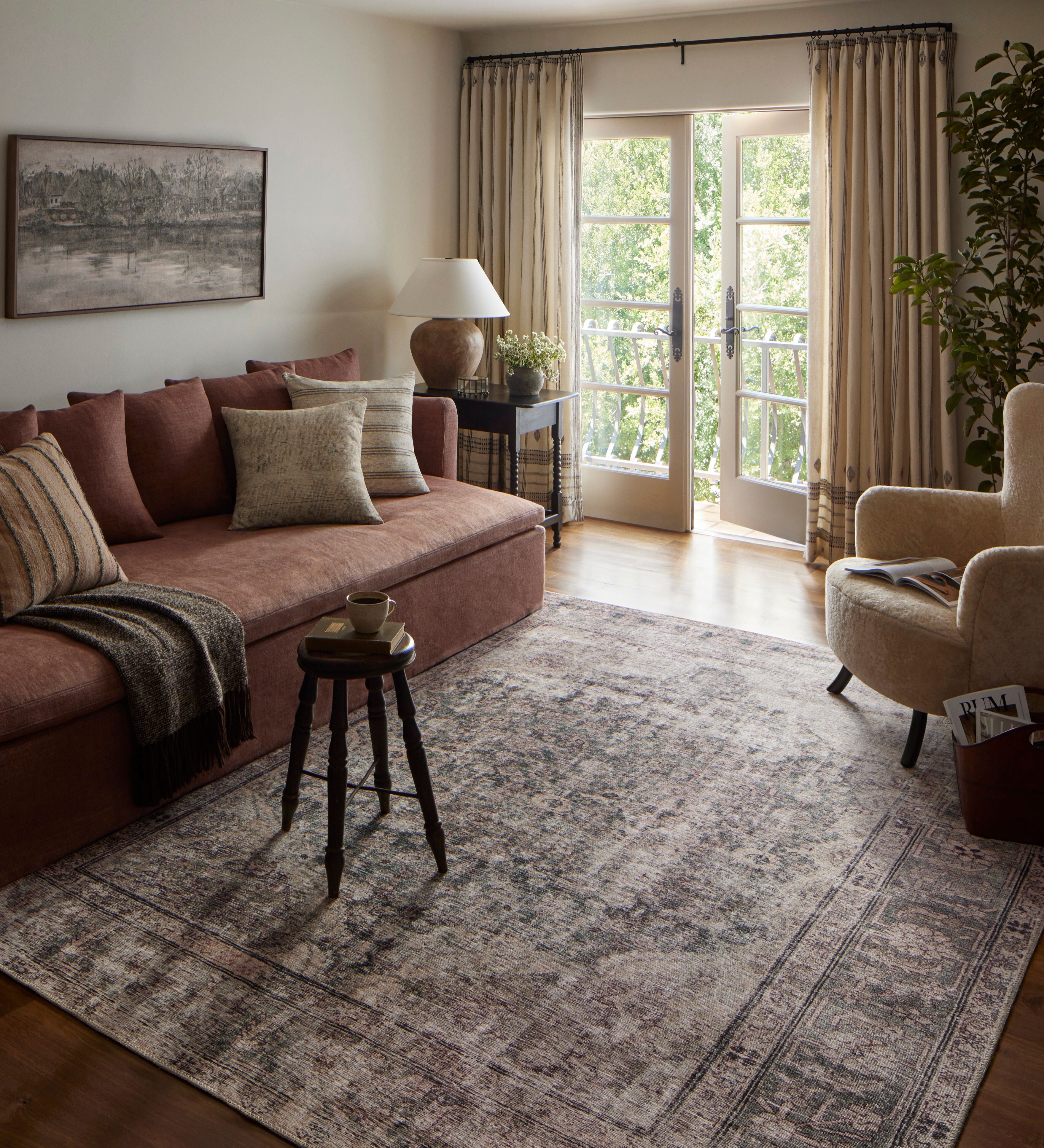 Amber Lewis x Loloi Georgie Lagoon / Beige Rug 0-patterned rugs Loloi