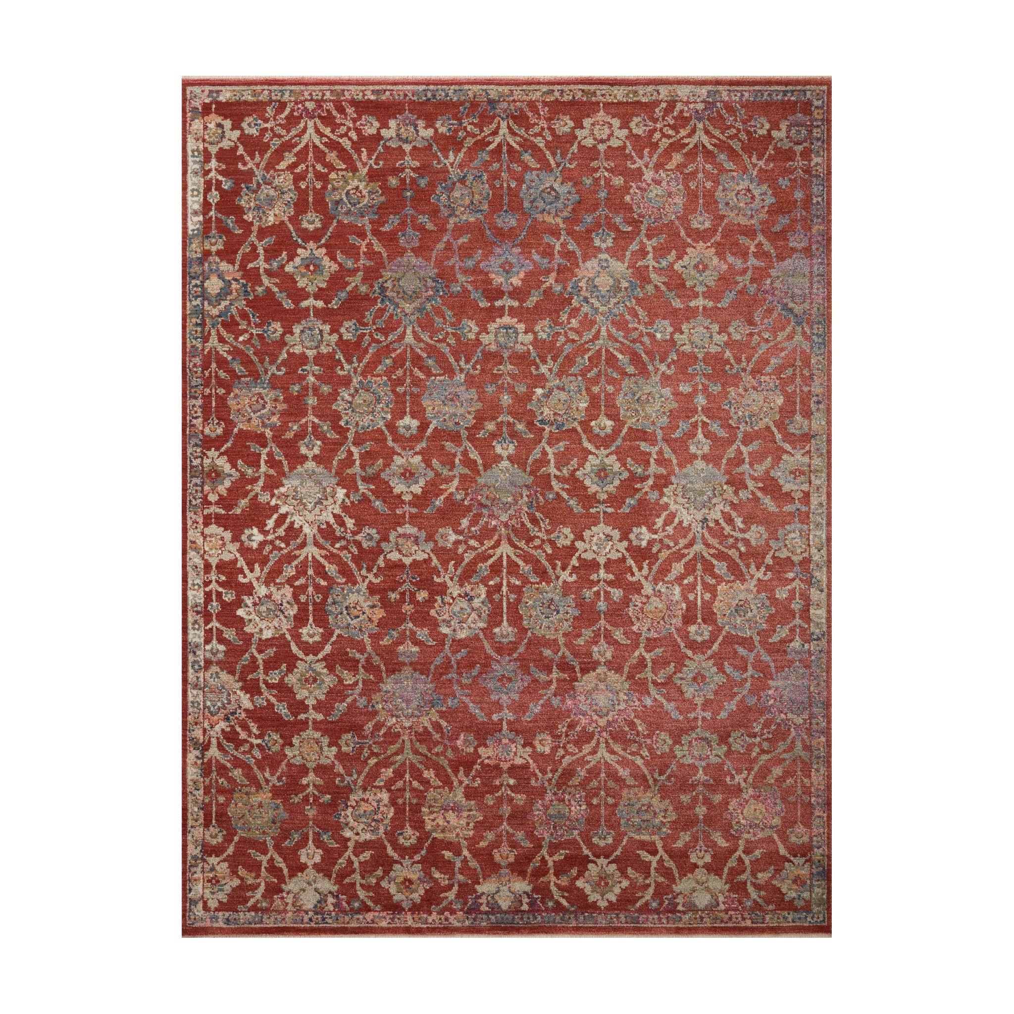 Loloi Giada Red / Multi Rug, 18" x 18"