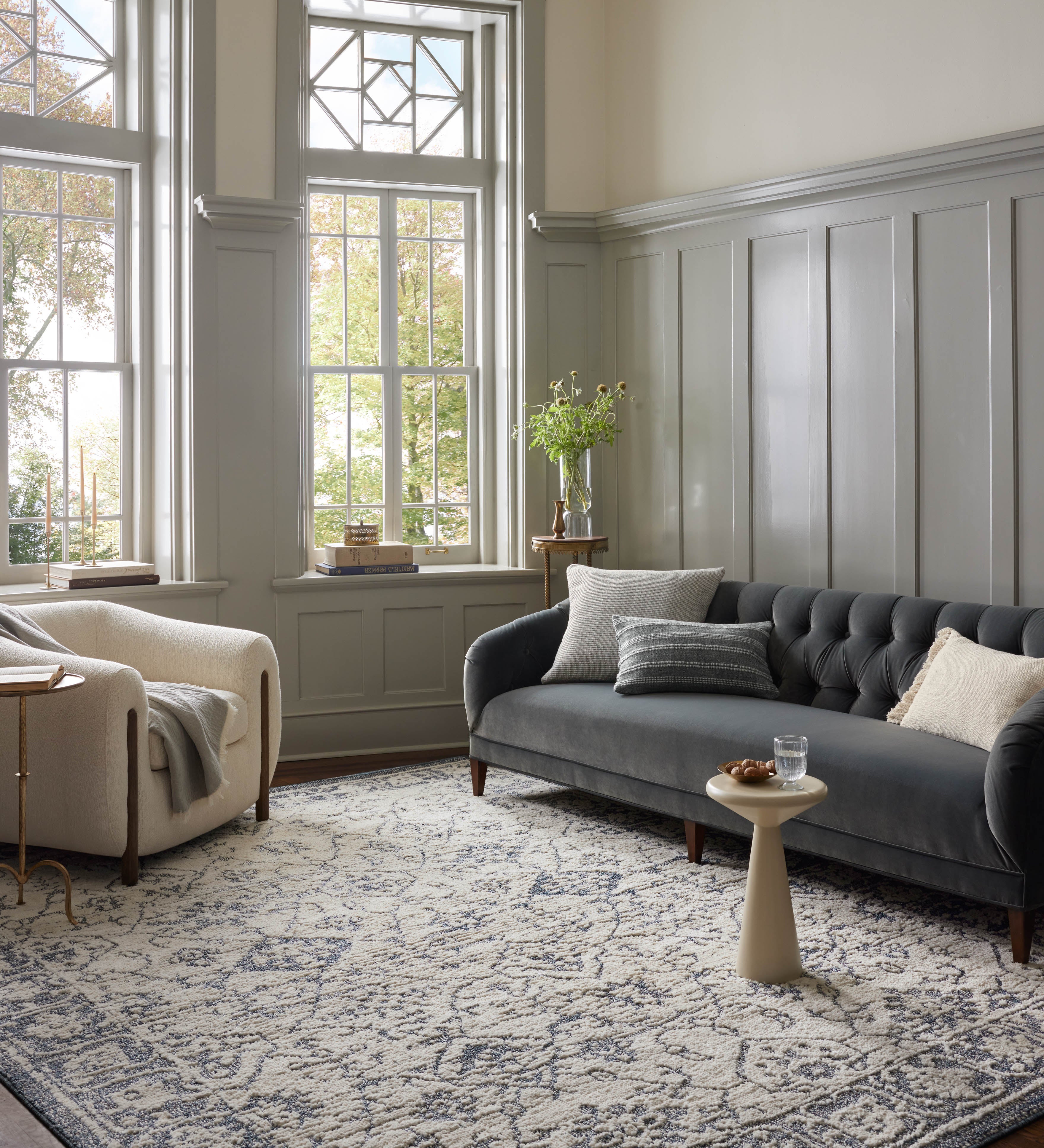 Joanna Gaines x Loloi Gigi Ivory / Blue Rug