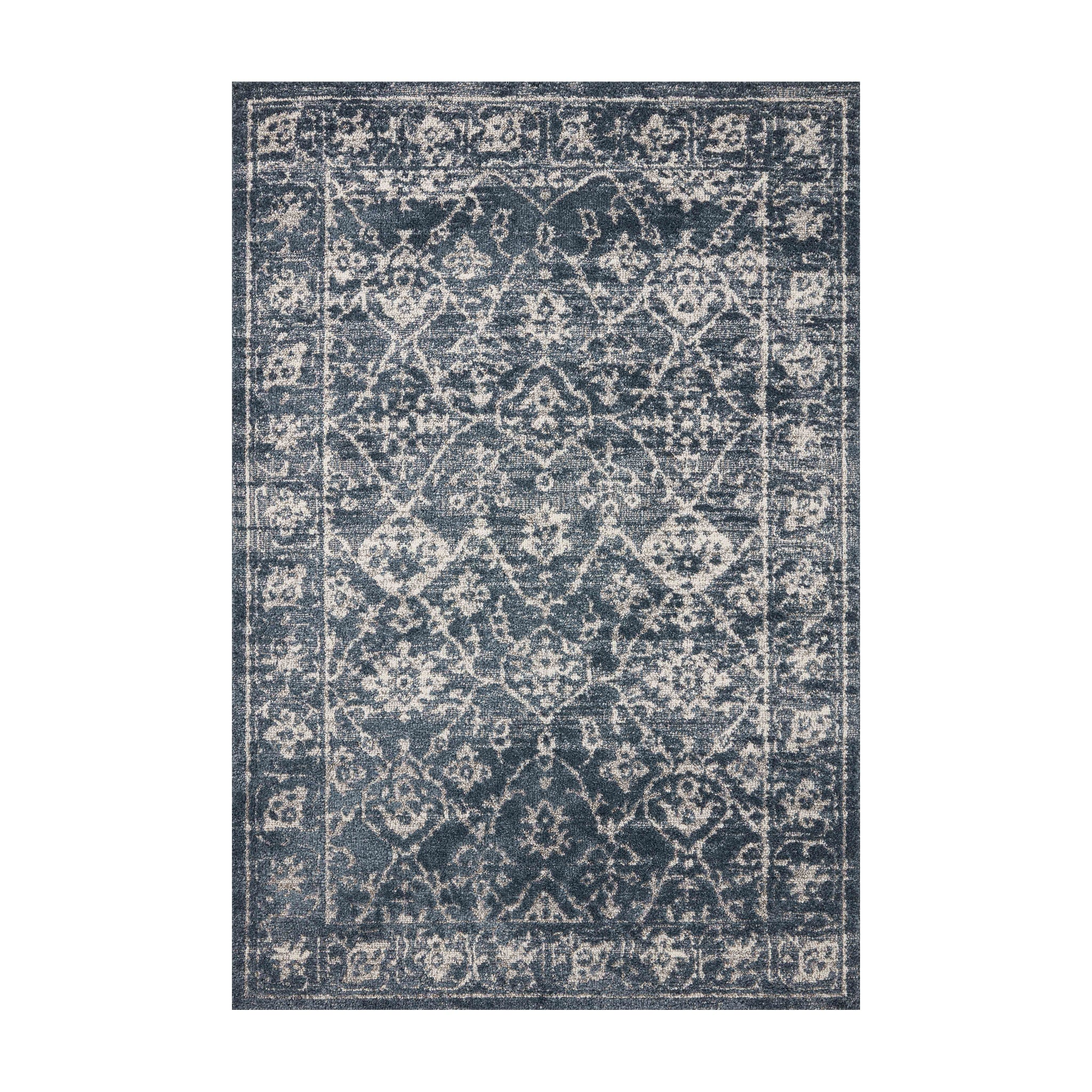 Joanna Gaines x Loloi Gigi Navy / Stone Rug, 18" x 18"