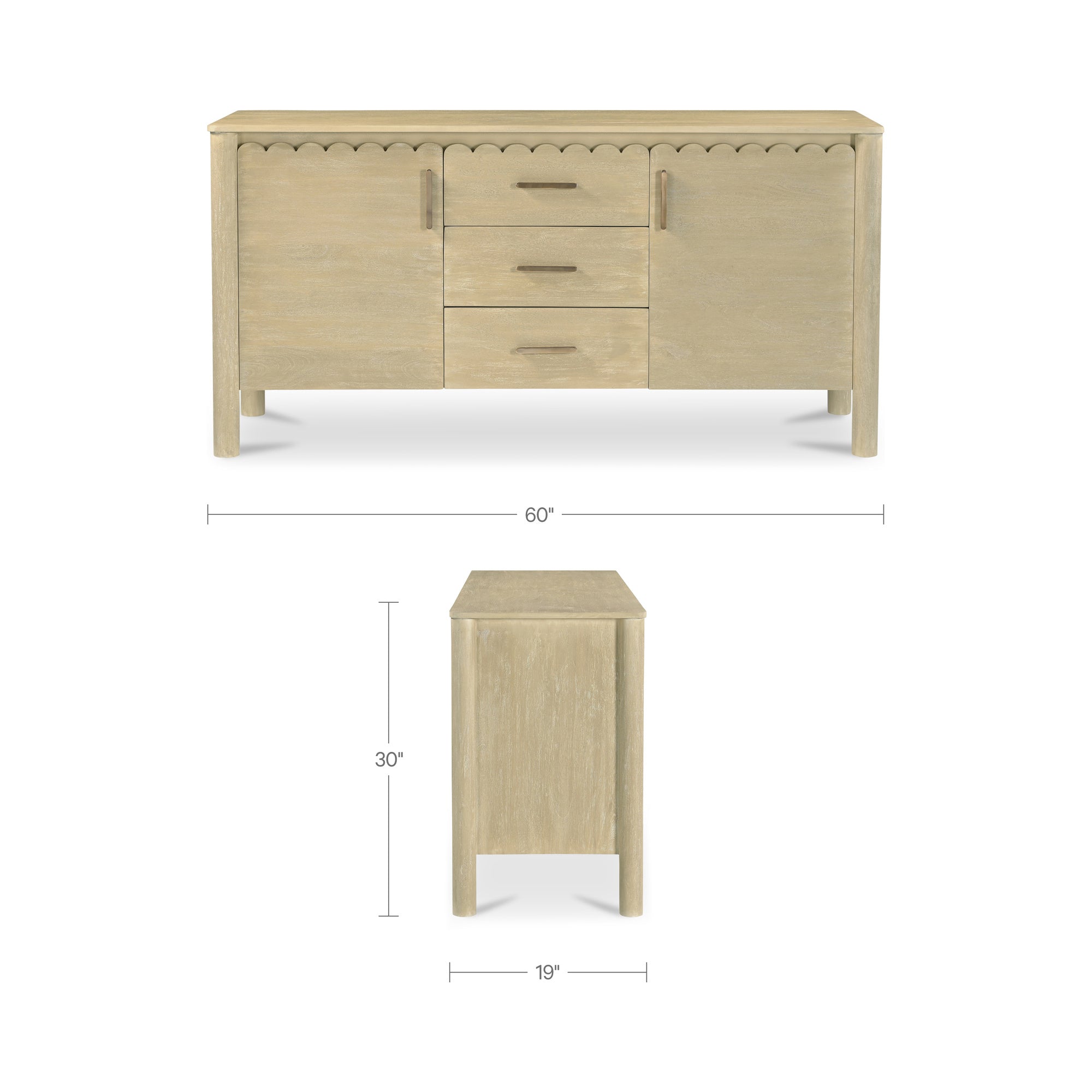 Willem 3 Drawer Sideboard FURNITURE - sideboard Moe's Furniture