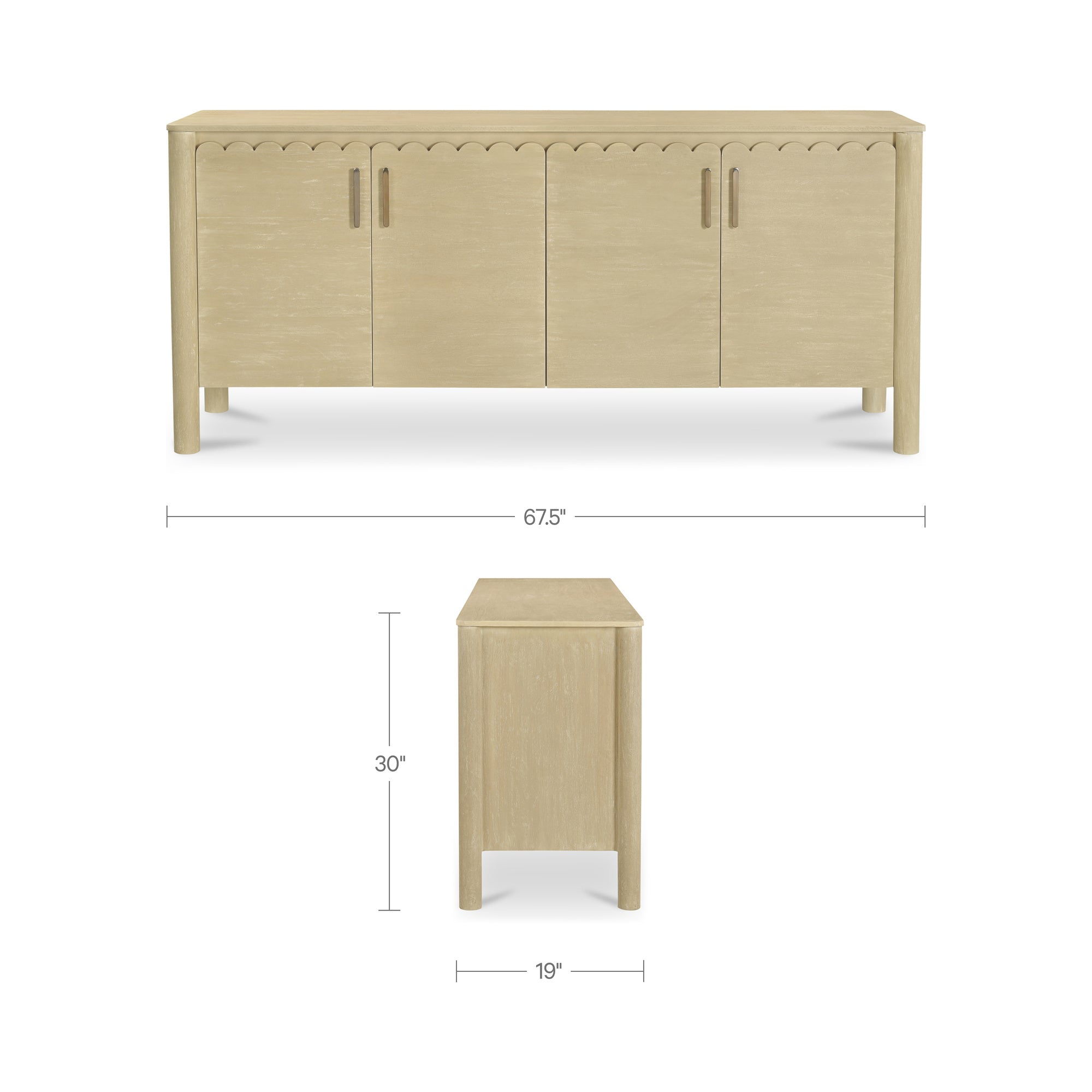 Willem 4 Door Sideboard FURNITURE - sideboard Moe's Furniture