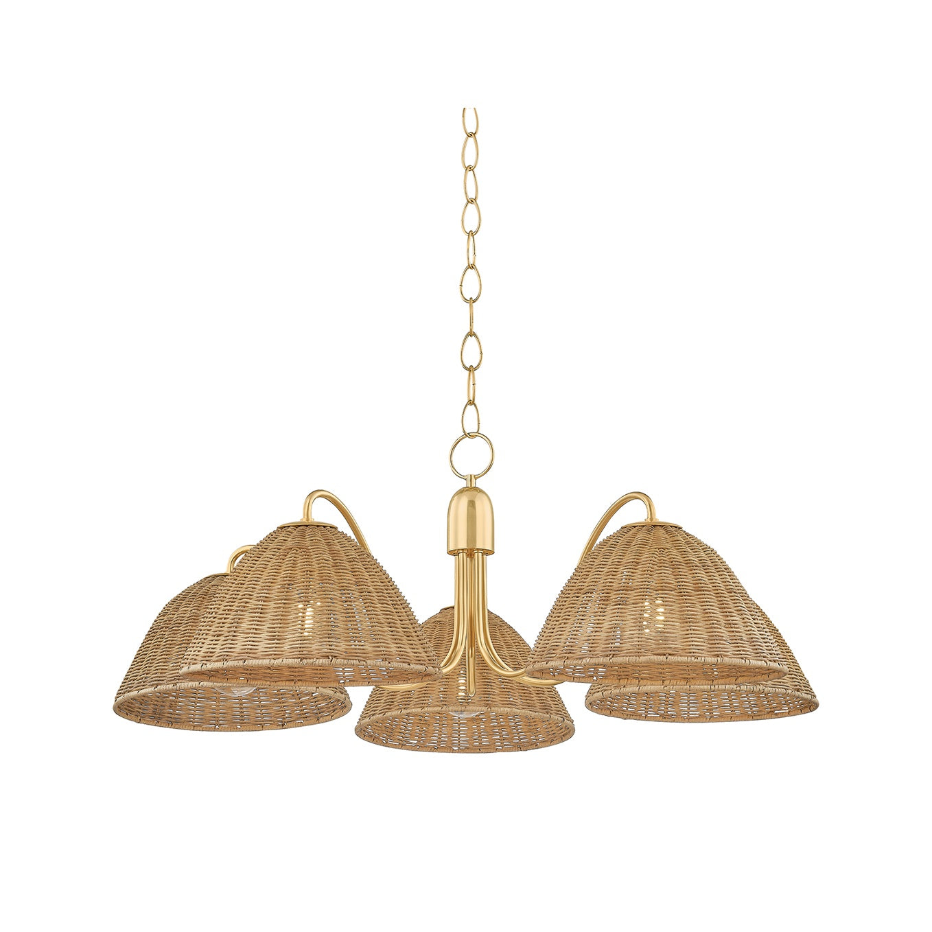 Katniss Chandelier, Aged Brass 38"