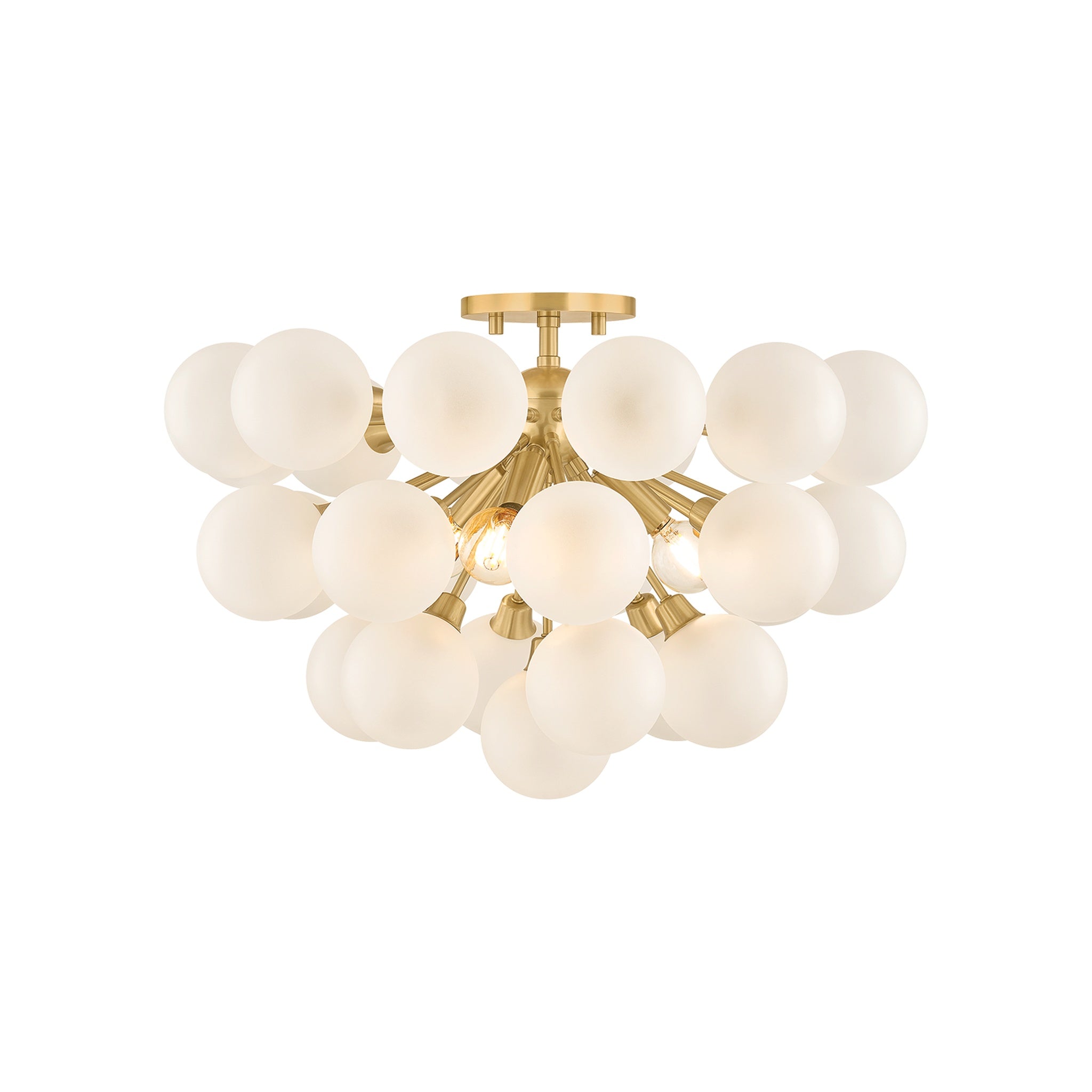 Antoneta Semi Flush LIGHTING - flush mount Hudson Valley Lighting Aged Brass