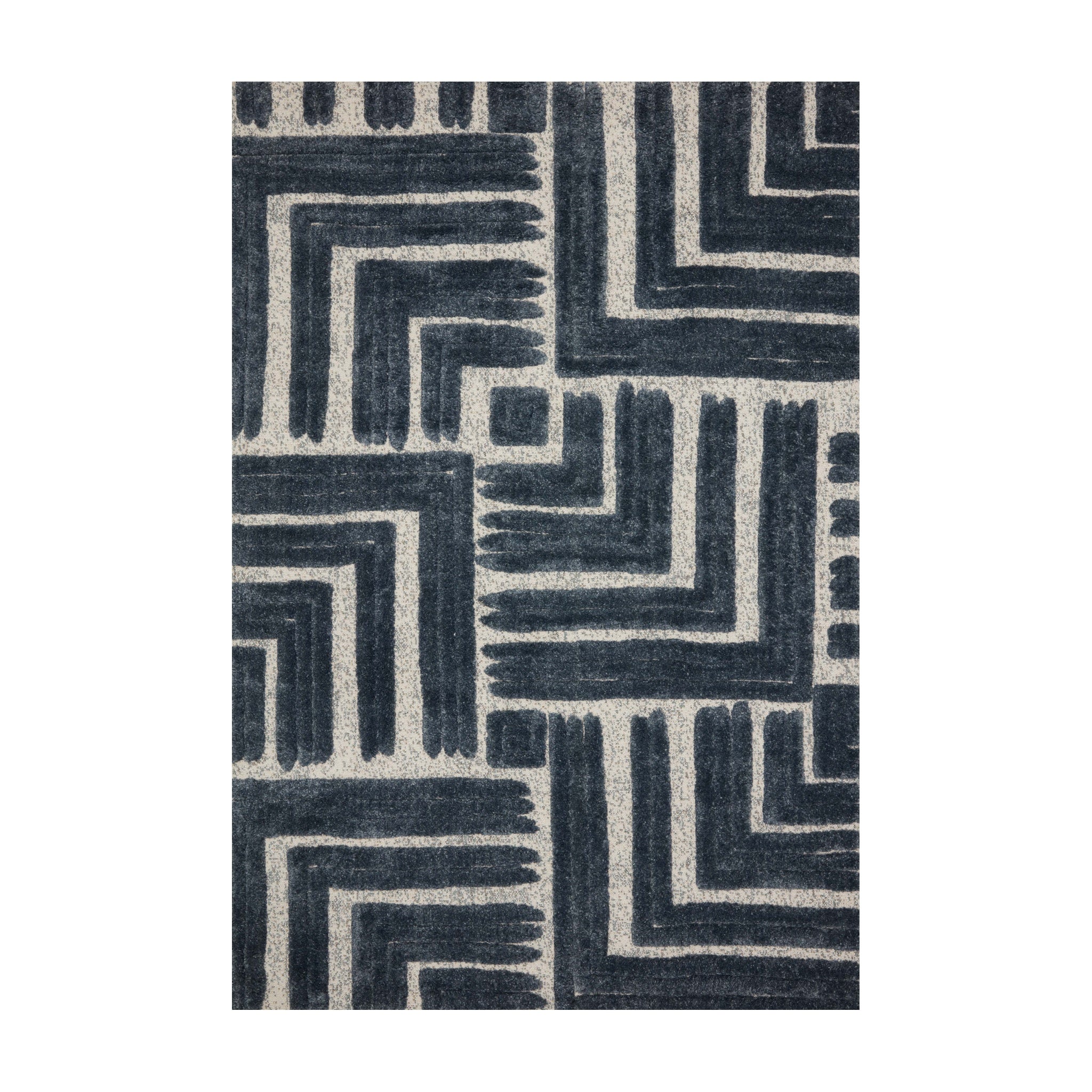 Loloi Hagen Blue / White Rug, 18" x 18"