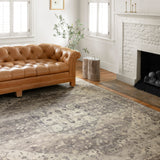 Loloi Hathaway Steel / Ivory Rug 1-RUGS - patterned Loloi