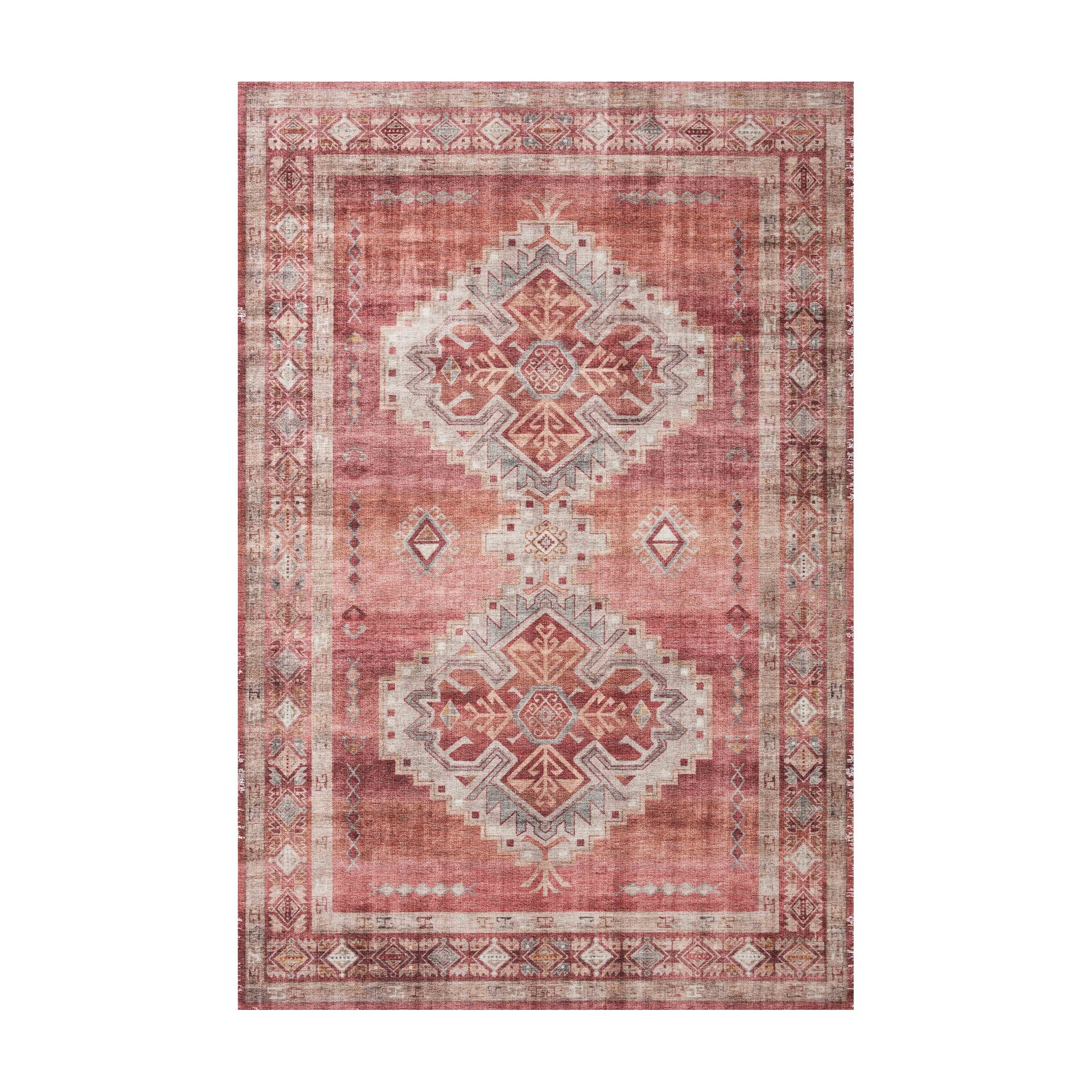 Loloi Heidi Sunset / Natural Rug, 18" x 18"