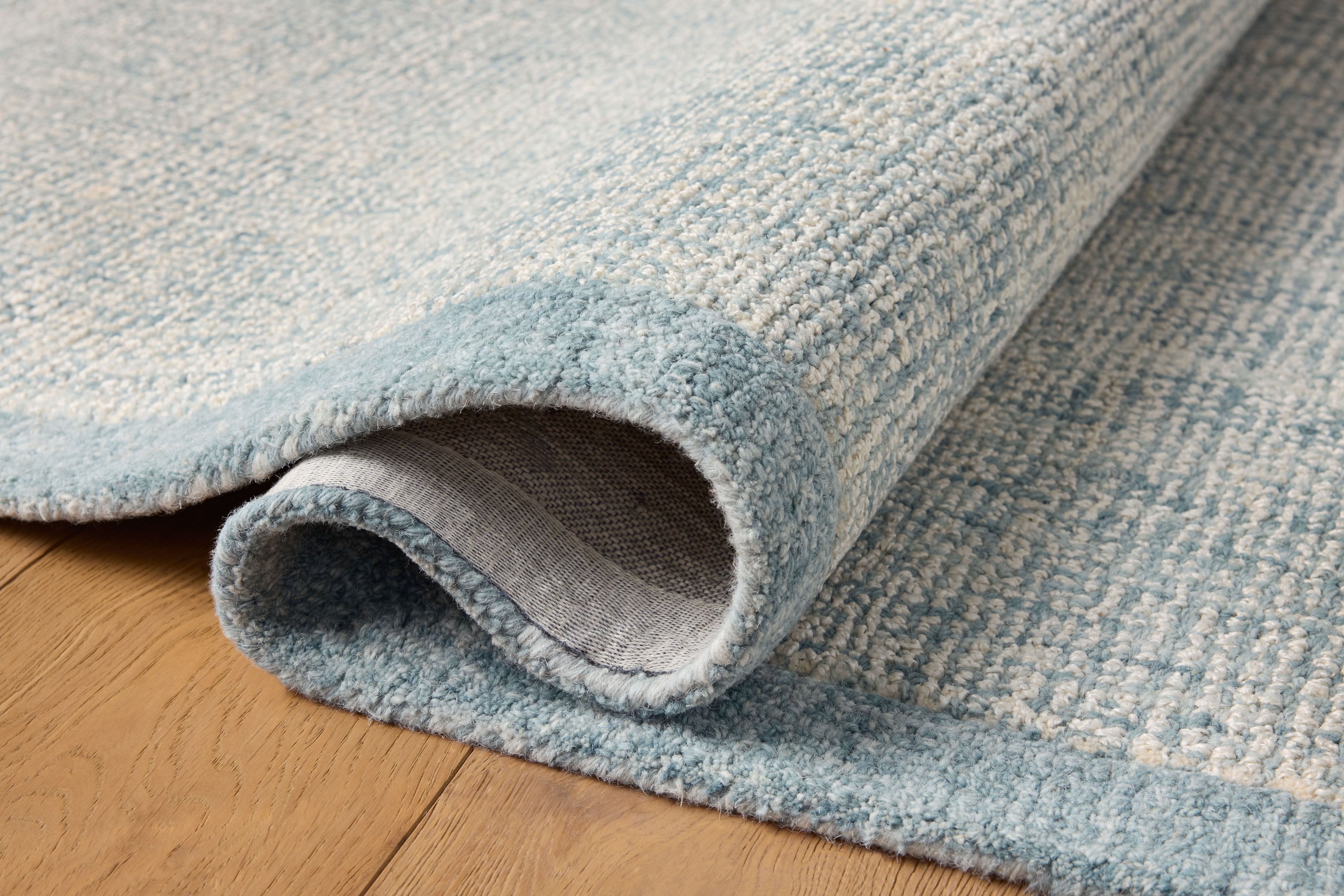 Magnolia Home by Joanna Gaines x Loloi Henley Ivory / Blue Rug RUGS - wool Loloi 18" x 18" sample