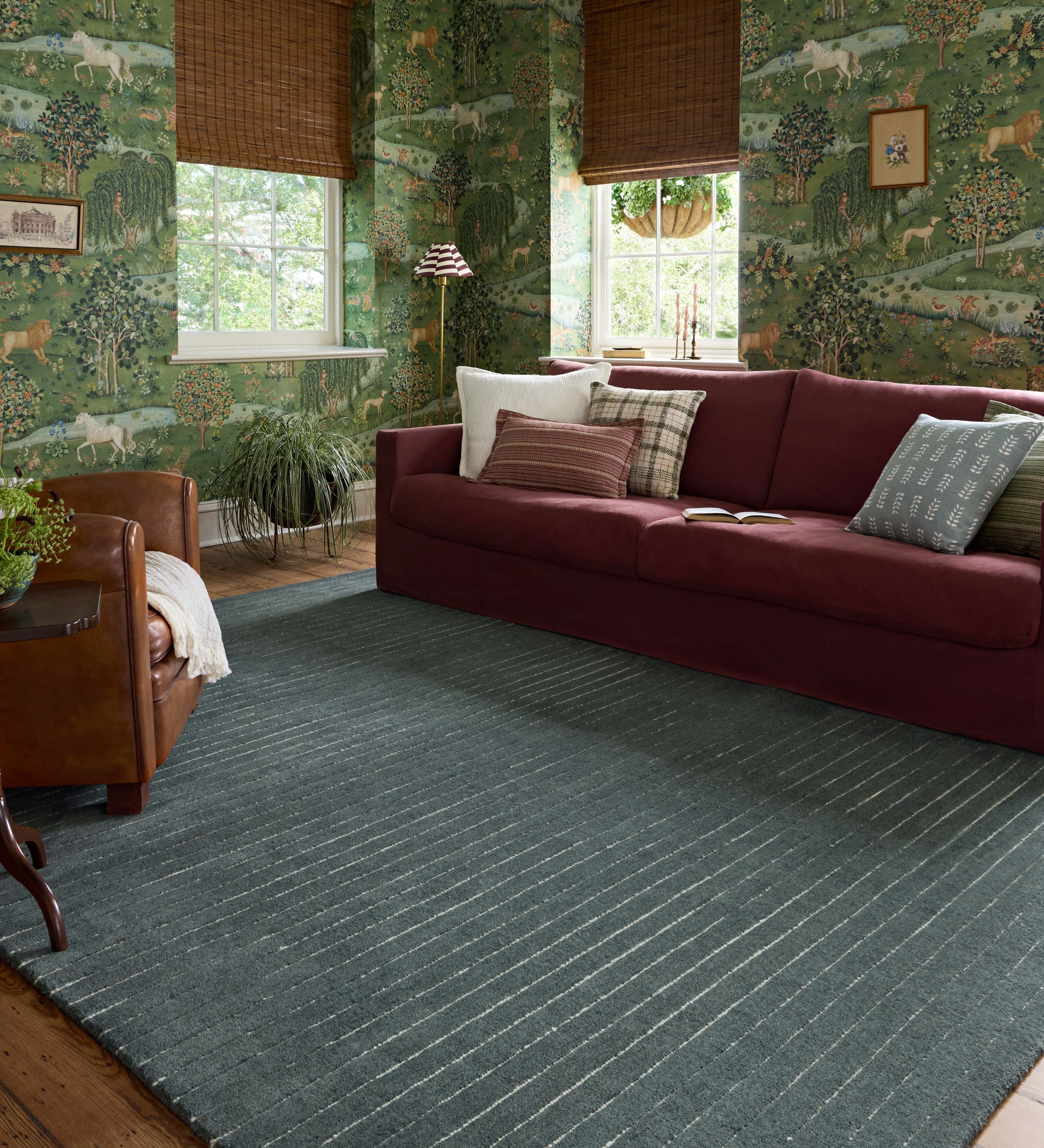 Chris Loves Julia x Loloi Henry Denim / Ivory Rug RUGS - striped Loloi