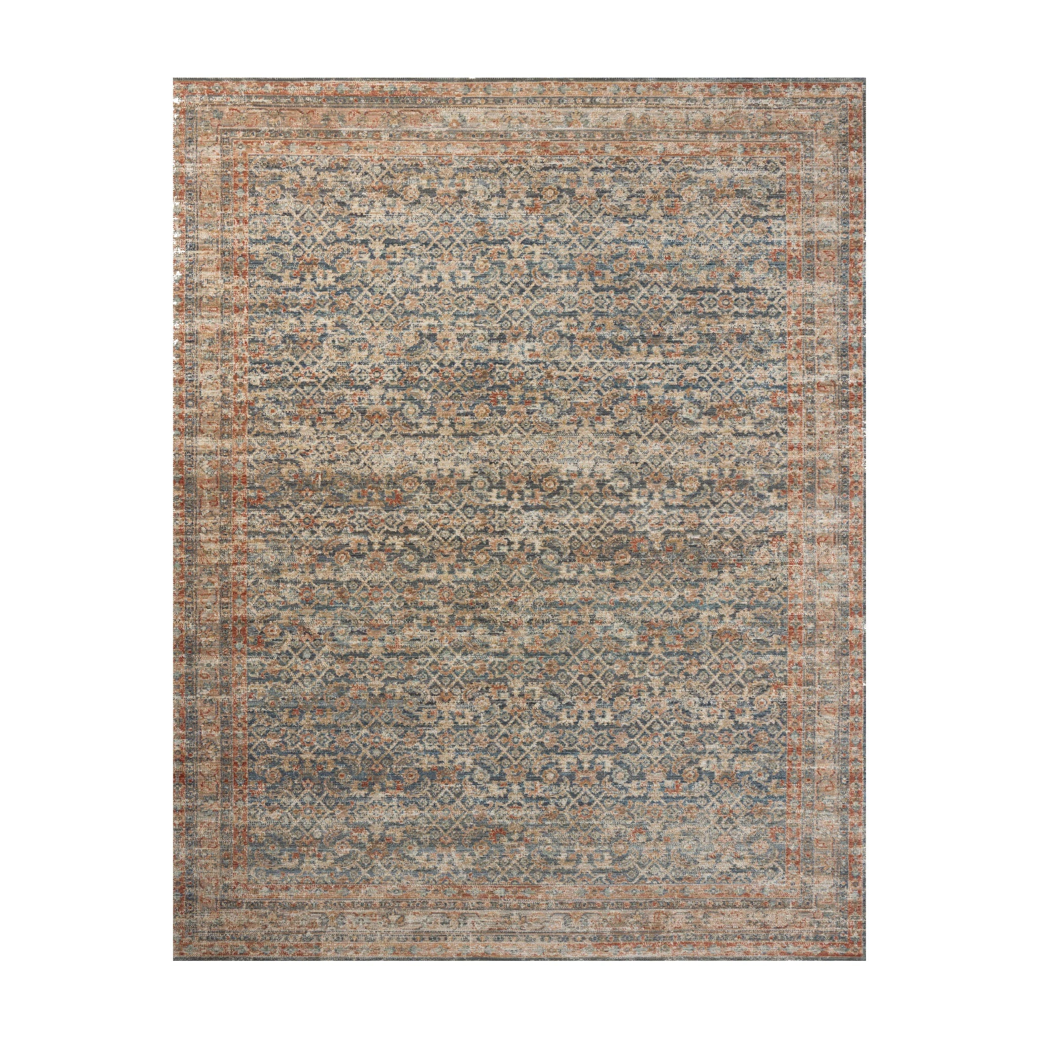 Loloi Heritage Blue / Rust Square Rug RUGS - wool Loloi 10'0" x 10'0" Square