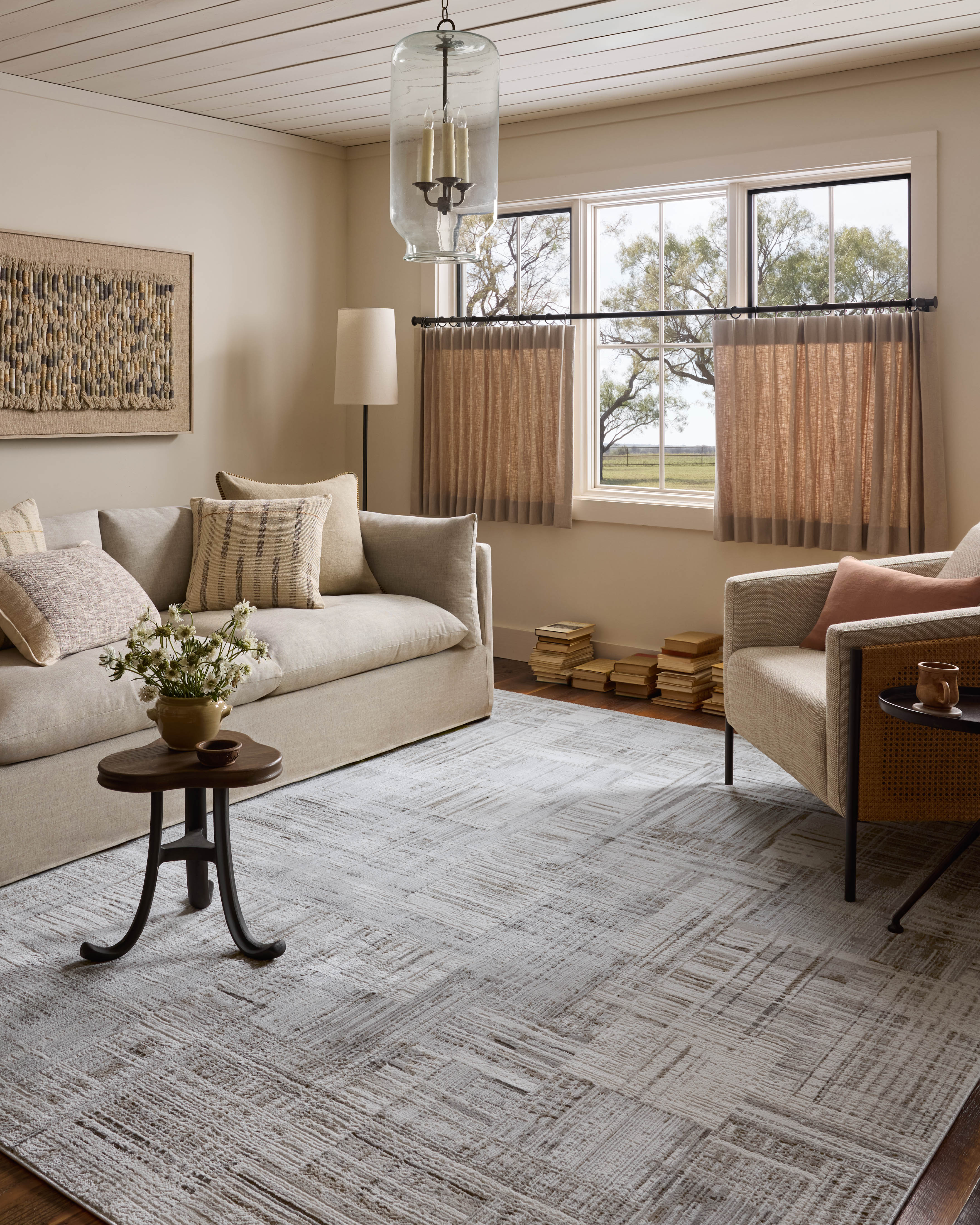Loloi Hollis Pebble / Ivory Rug RUGS - synthetic Loloi