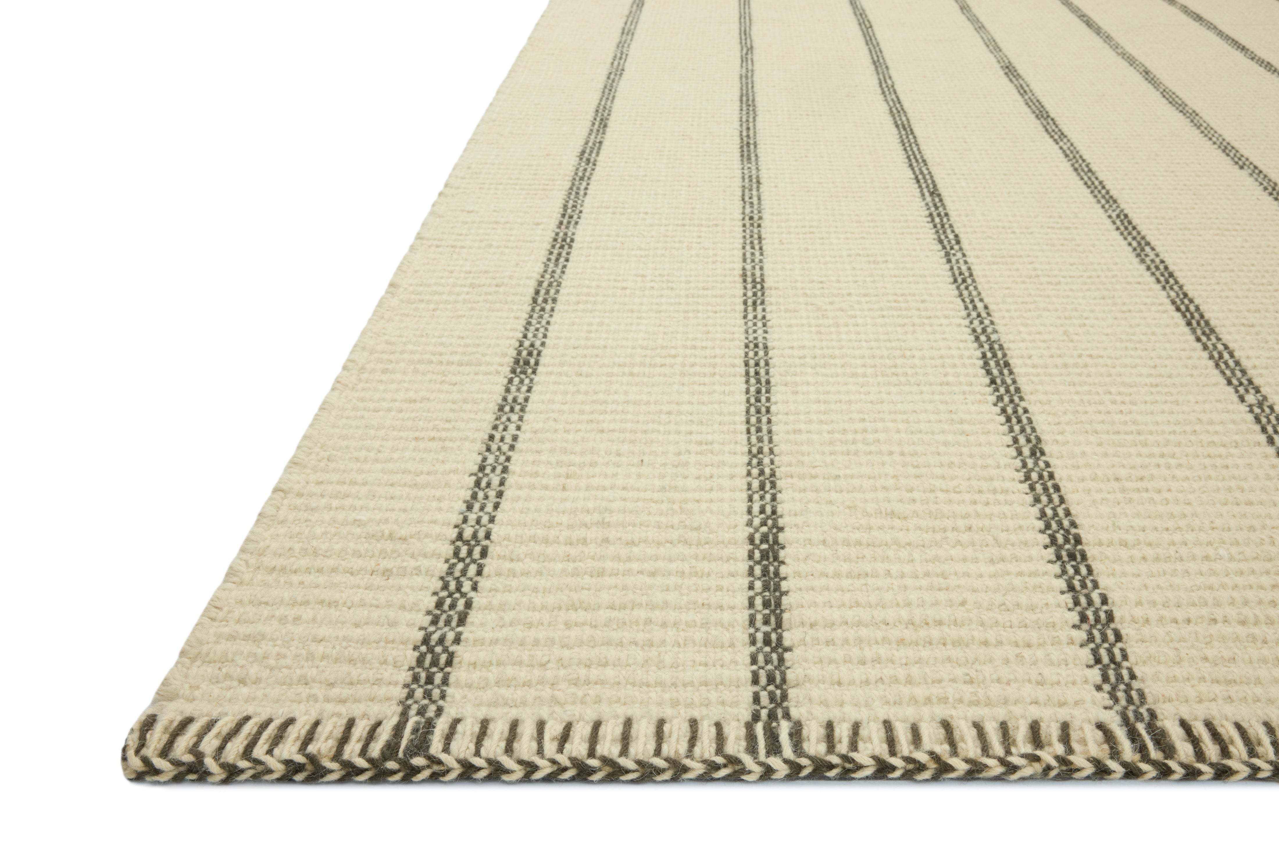 Amber Lewis x Loloi Harlan Ivory / Charcoal Rug RUGS - wool Loloi