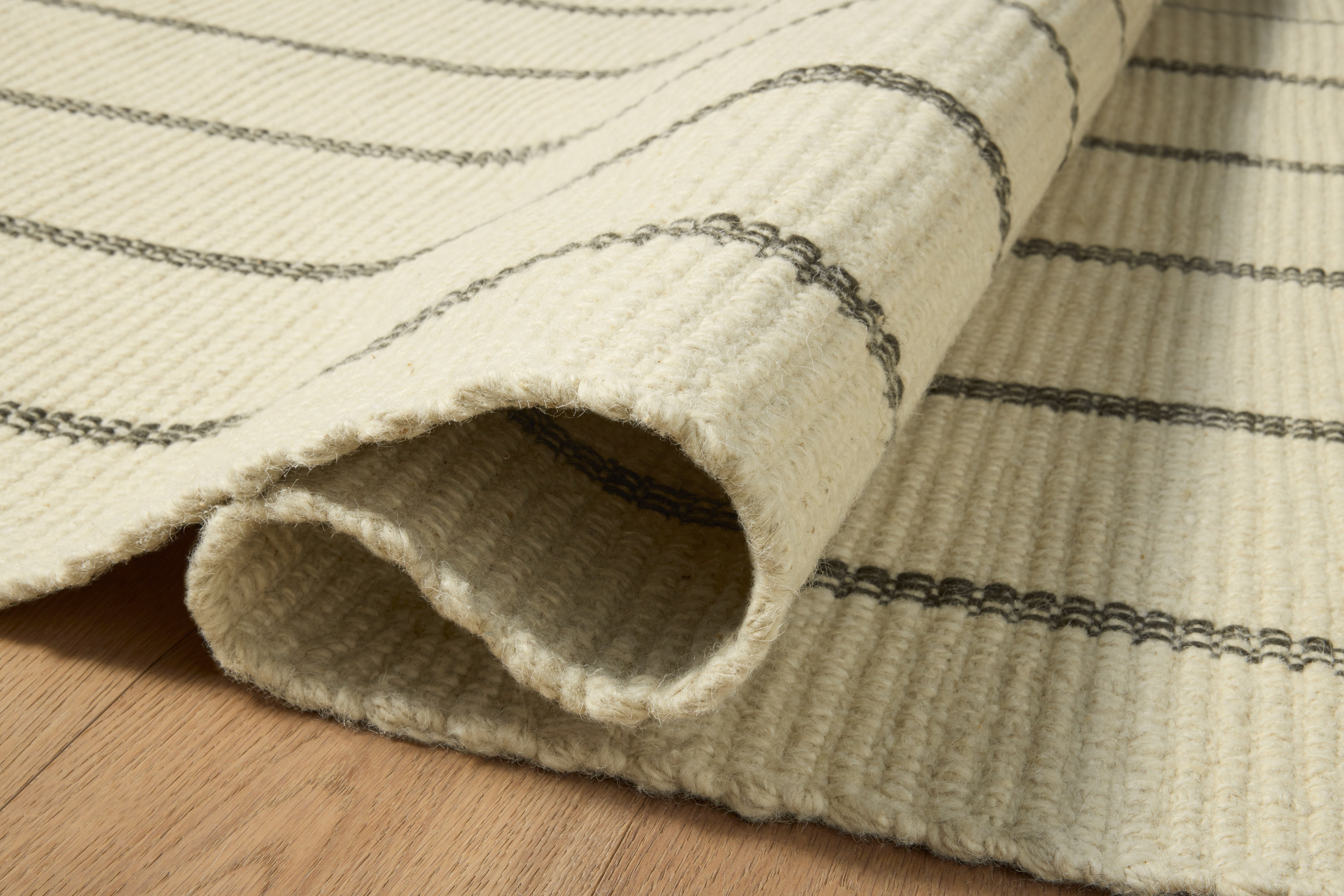Amber Lewis x Loloi Harlan Ivory / Charcoal Rug RUGS - wool Loloi