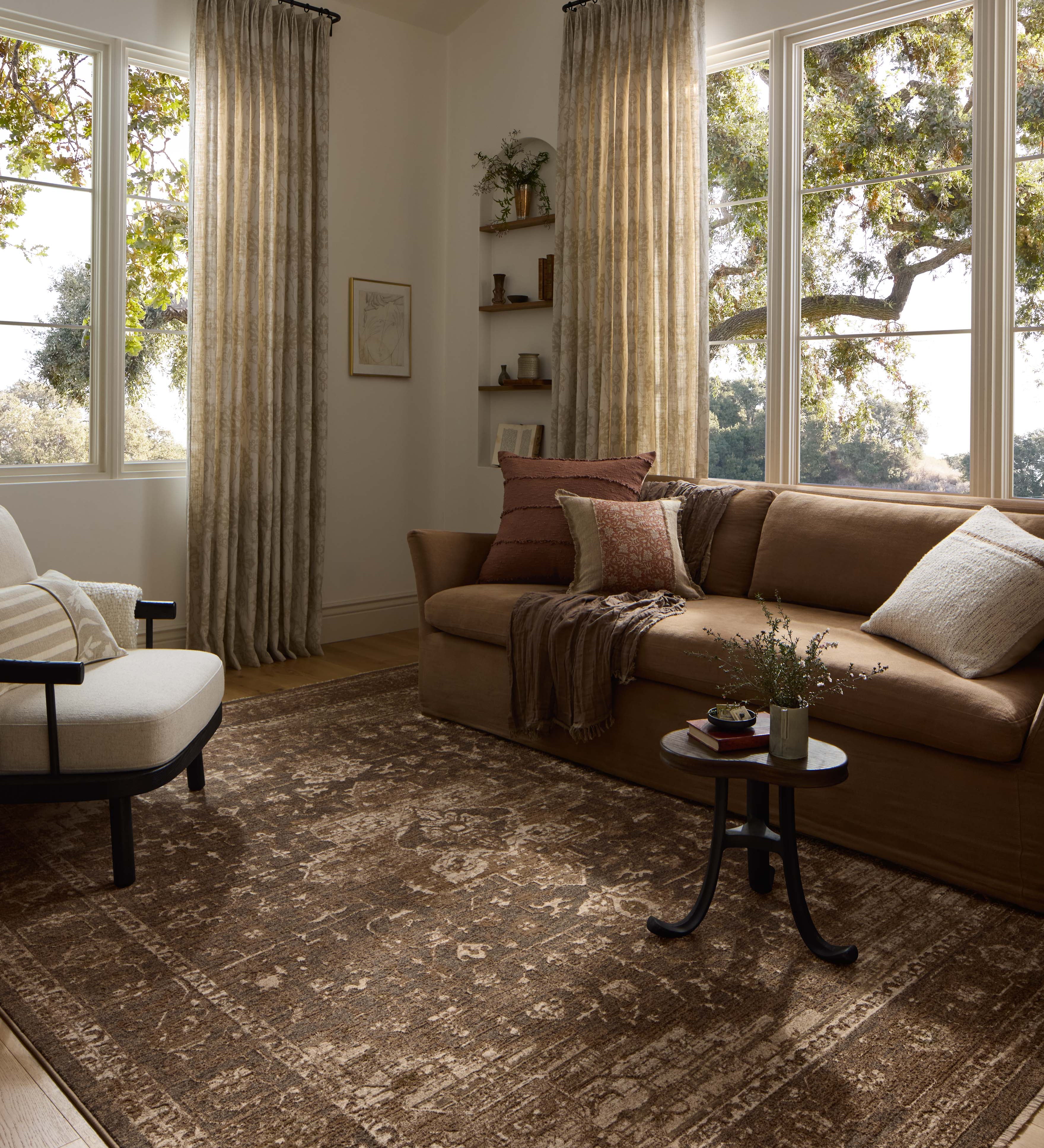 Loloi Haywood Charcoal / Mocha Rug RUGS - synthetic Loloi 18" x 18"