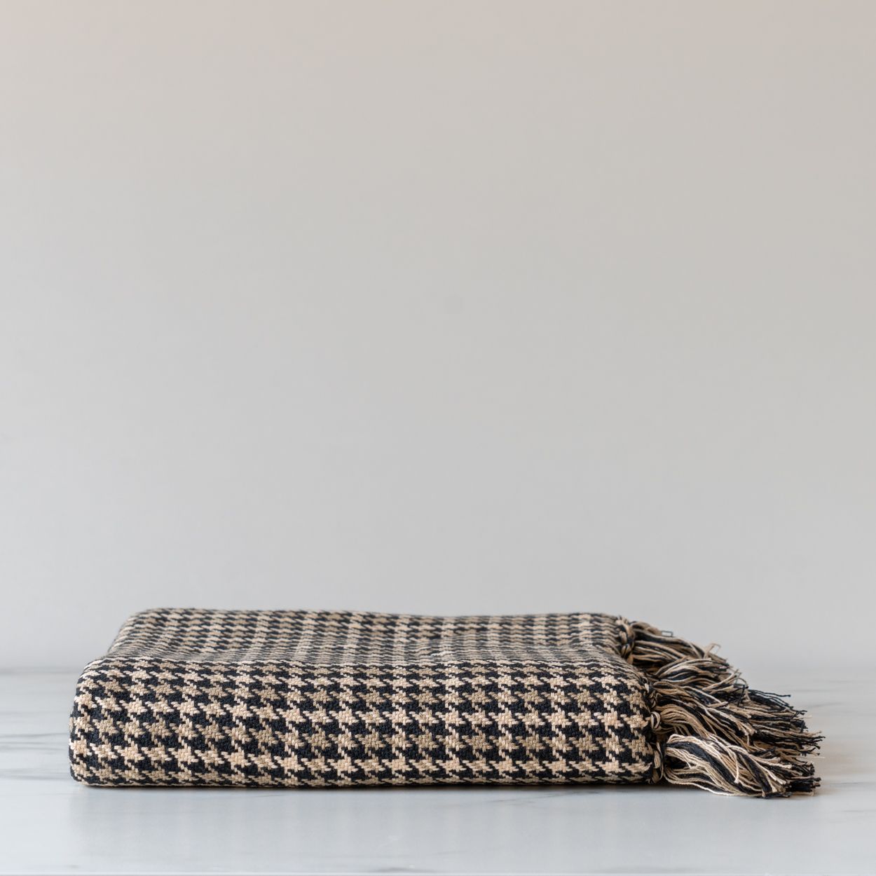 Brown Houndstooth Throw Blanket - Rug & Weave