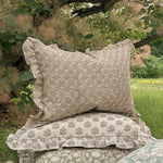Samson Block Print Ruffle Pillow Cover 2 - PILLOWS - Block print - warm ORNA HOUSE