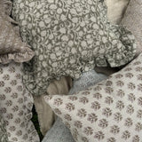 Olivia Block Print Ruffle Pillow Cover 1 - PILLOWS - Block print - neutral ORNA HOUSE