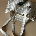 Gingham Ruffle Tote Bag reusable bag Rug and Weave