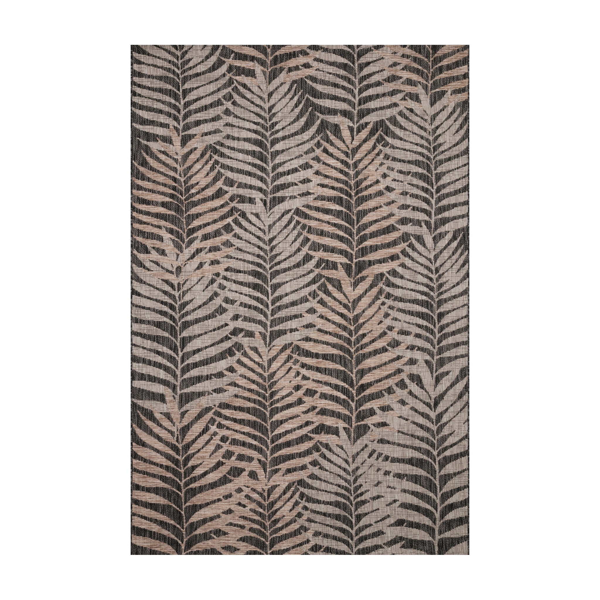 Loloi Isle Natural / Black Rug, 18" x 18"