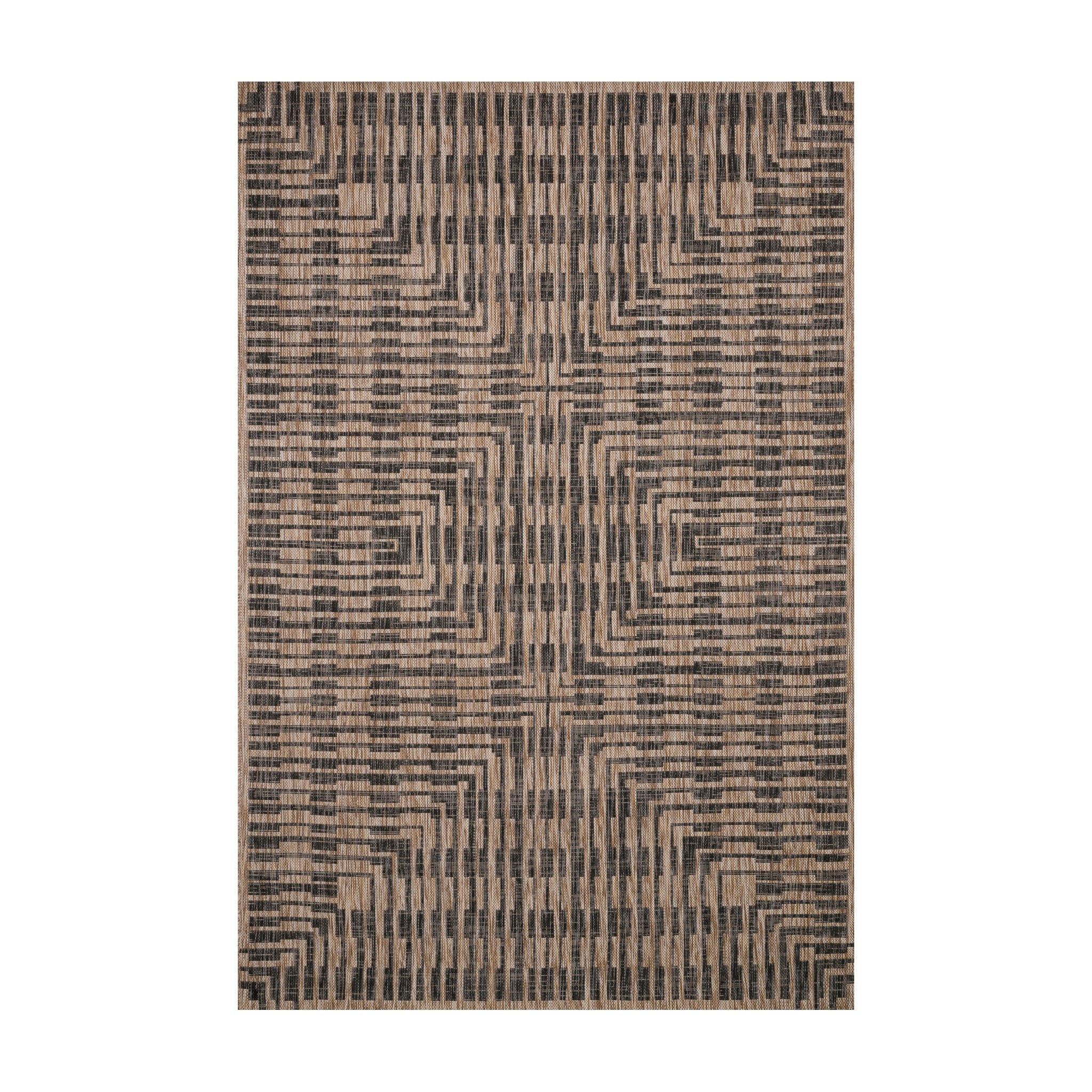 Loloi Isle Brown / Black Rug, 18" x 18"