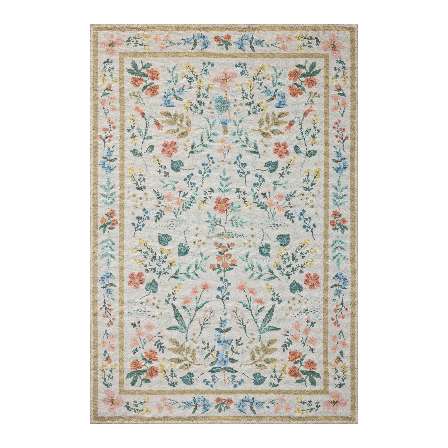 Rifle Paper Co. x Loloi Wildwood Cream Rug, 18" x 18" Sample