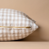 Gingham Linen Pillow Cover