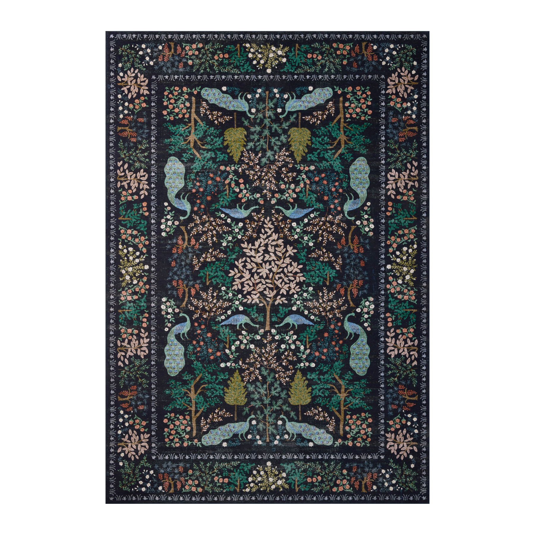 Rifle Paper Co. x Loloi Canopy Charcoal Rug, 18" x 18" Sample
