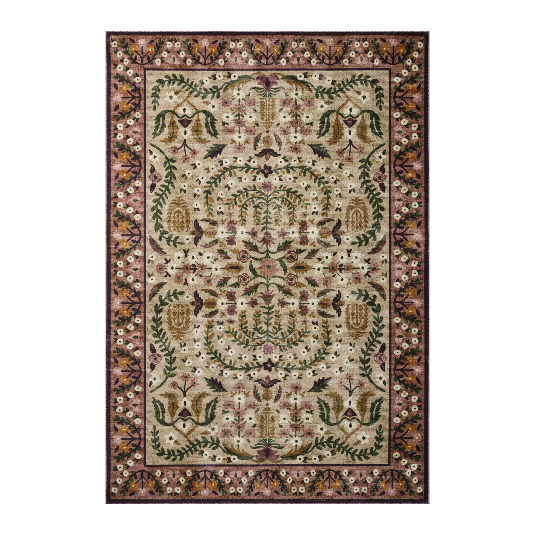 OVERSTOCK - Rifle Paper Co. x Loloi Canopy Aubergine Rug - 2'-3" x 5' IN STORE - Sale Rugs Loloi