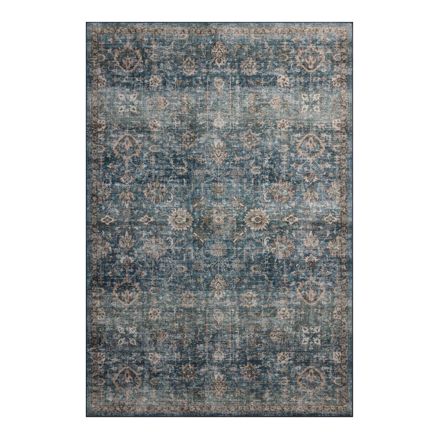 Loloi Anniston Lagoon / Natural Washable Rug RUGS-patterned Loloi