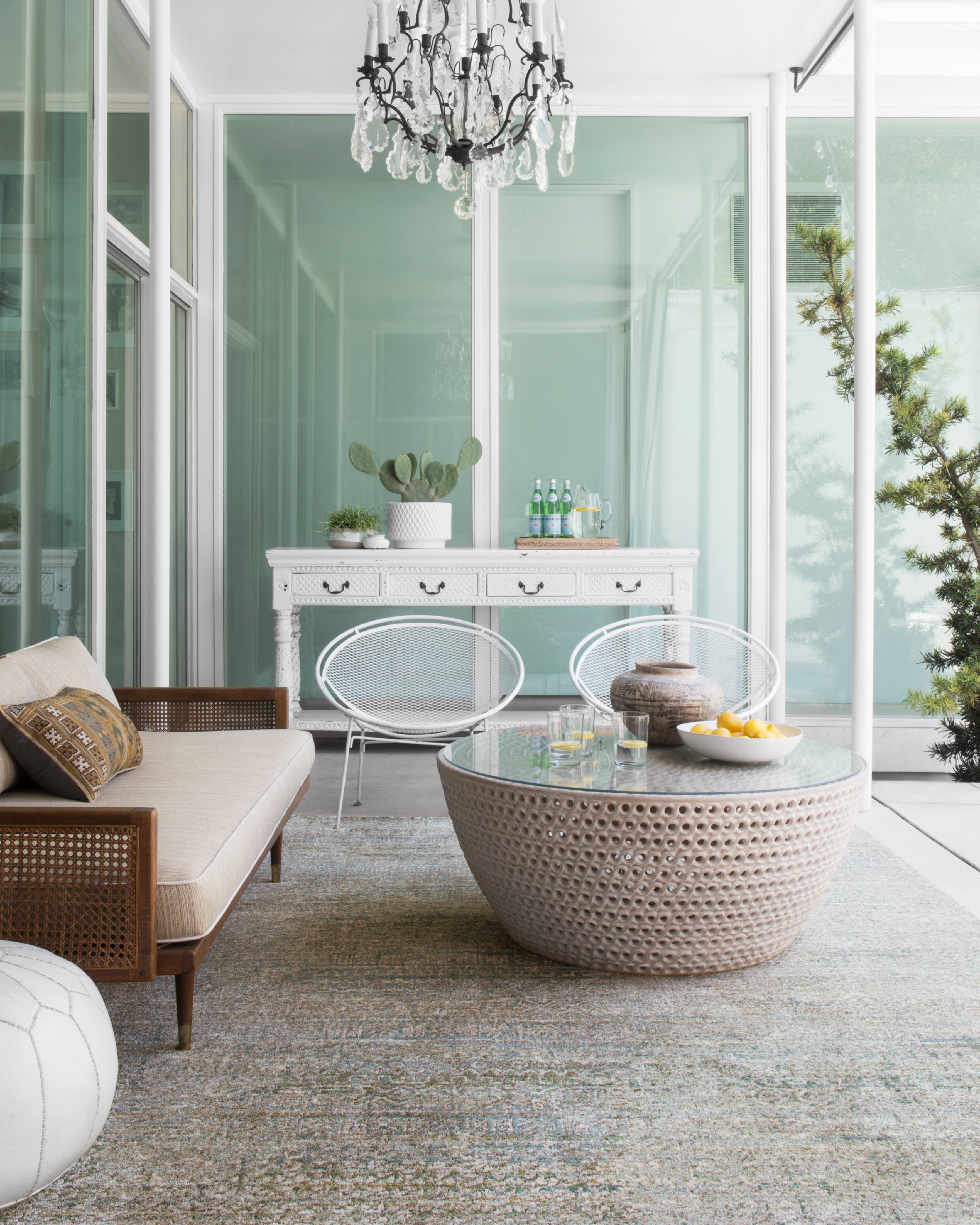 Loloi Javari Ivory / Sea Rug RUGS - synthetic Loloi