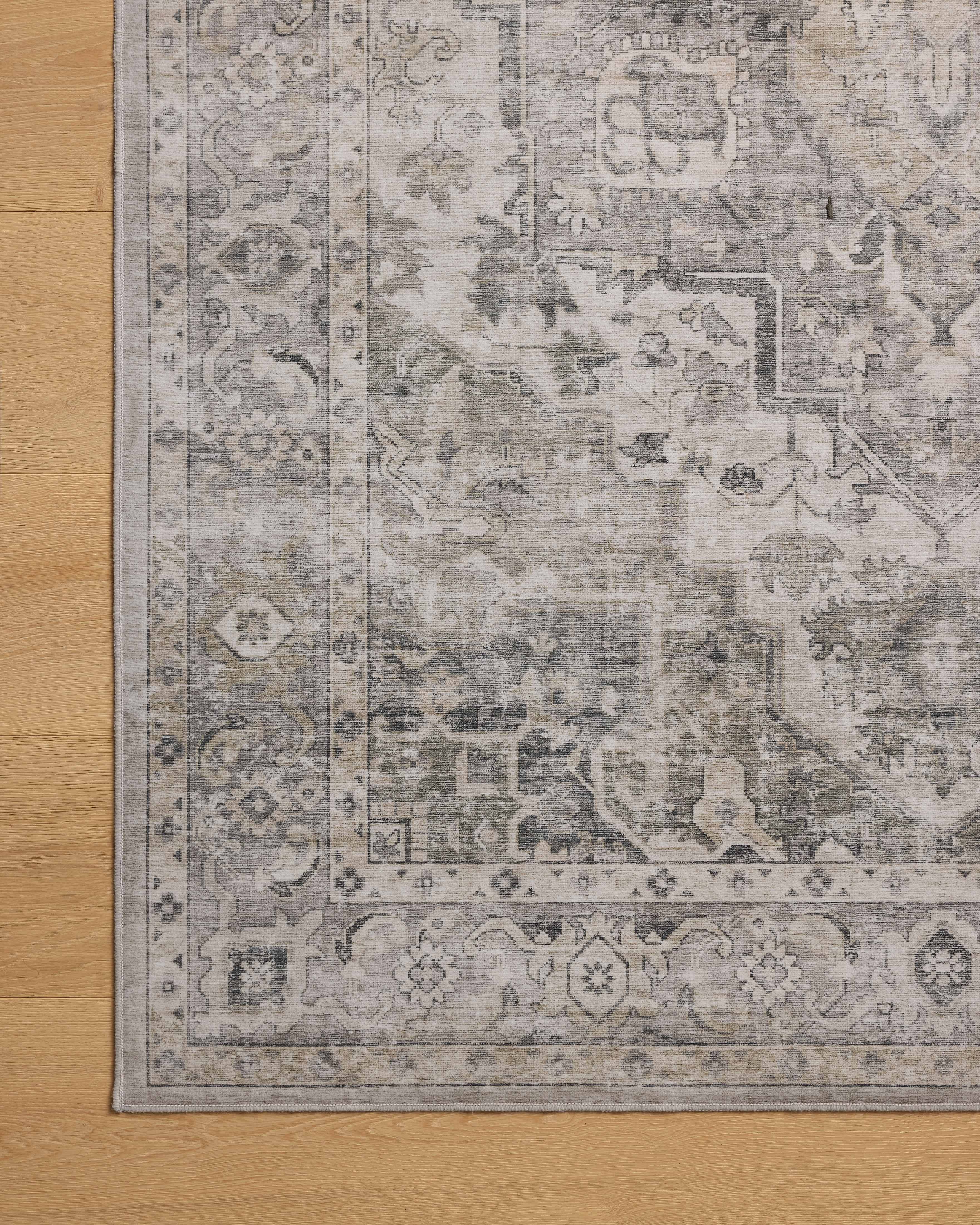 Amber Lewis x Loloi Josie Silver / Natural Machine Washable Rug RUGS - synthetic Loloi
