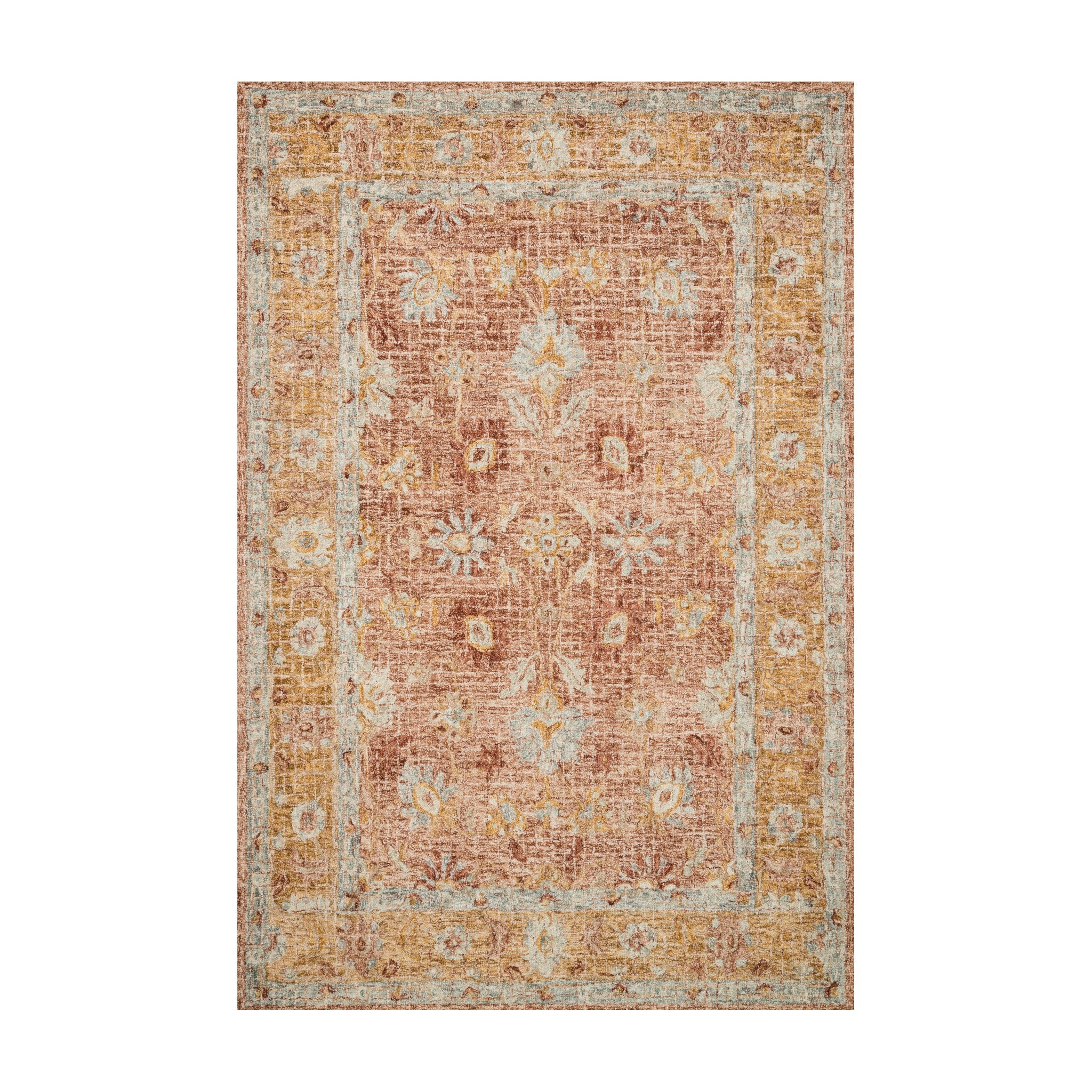 Loloi Julian Terracotta / Gold Rug, 18" x 18"