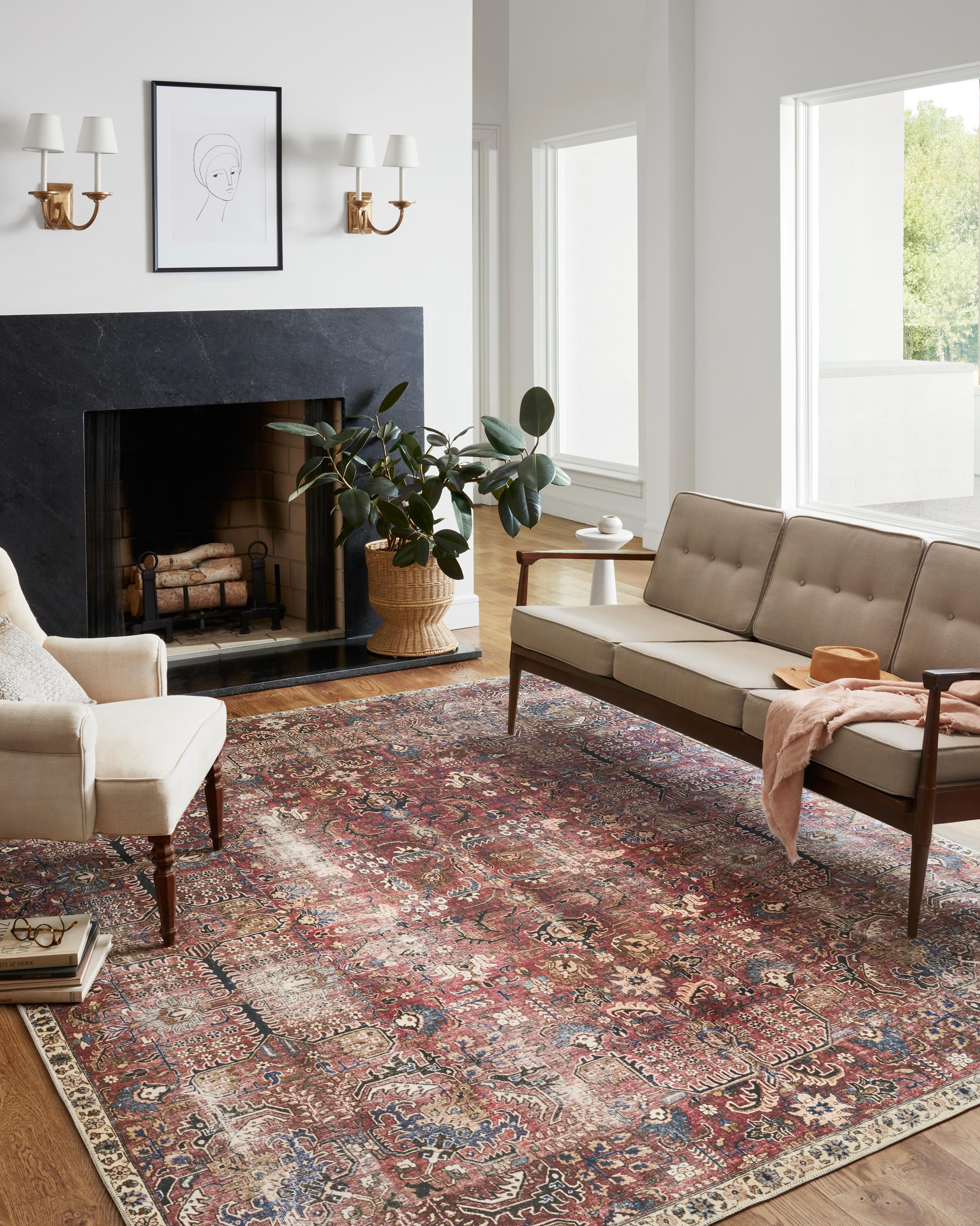 Chris Loves Julia x Loloi Jules Merlot / Multi Rug RUGS - synthetic Loloi