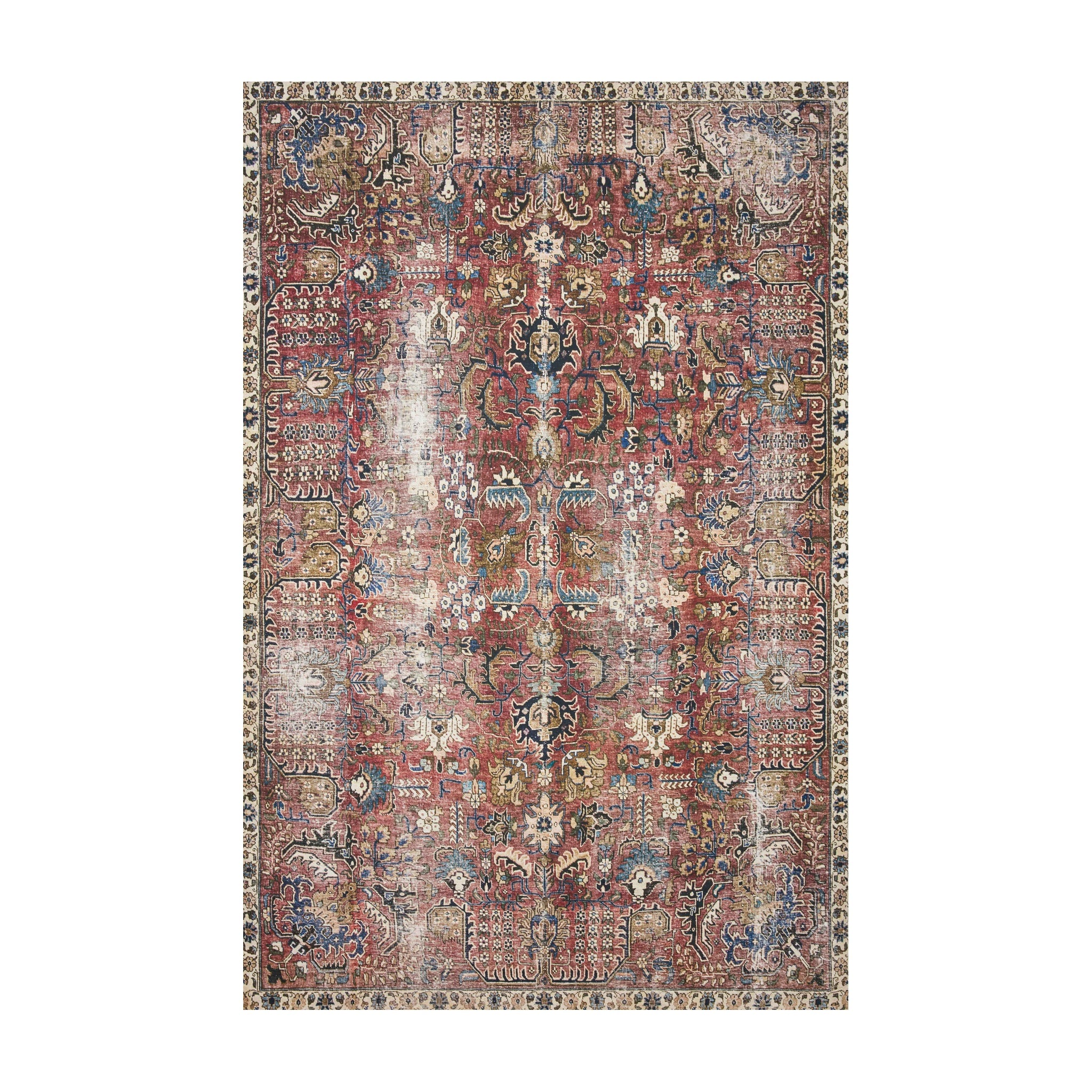 Chris Loves Julia x Loloi Jules Merlot / Multi Rug, 18" x 18"