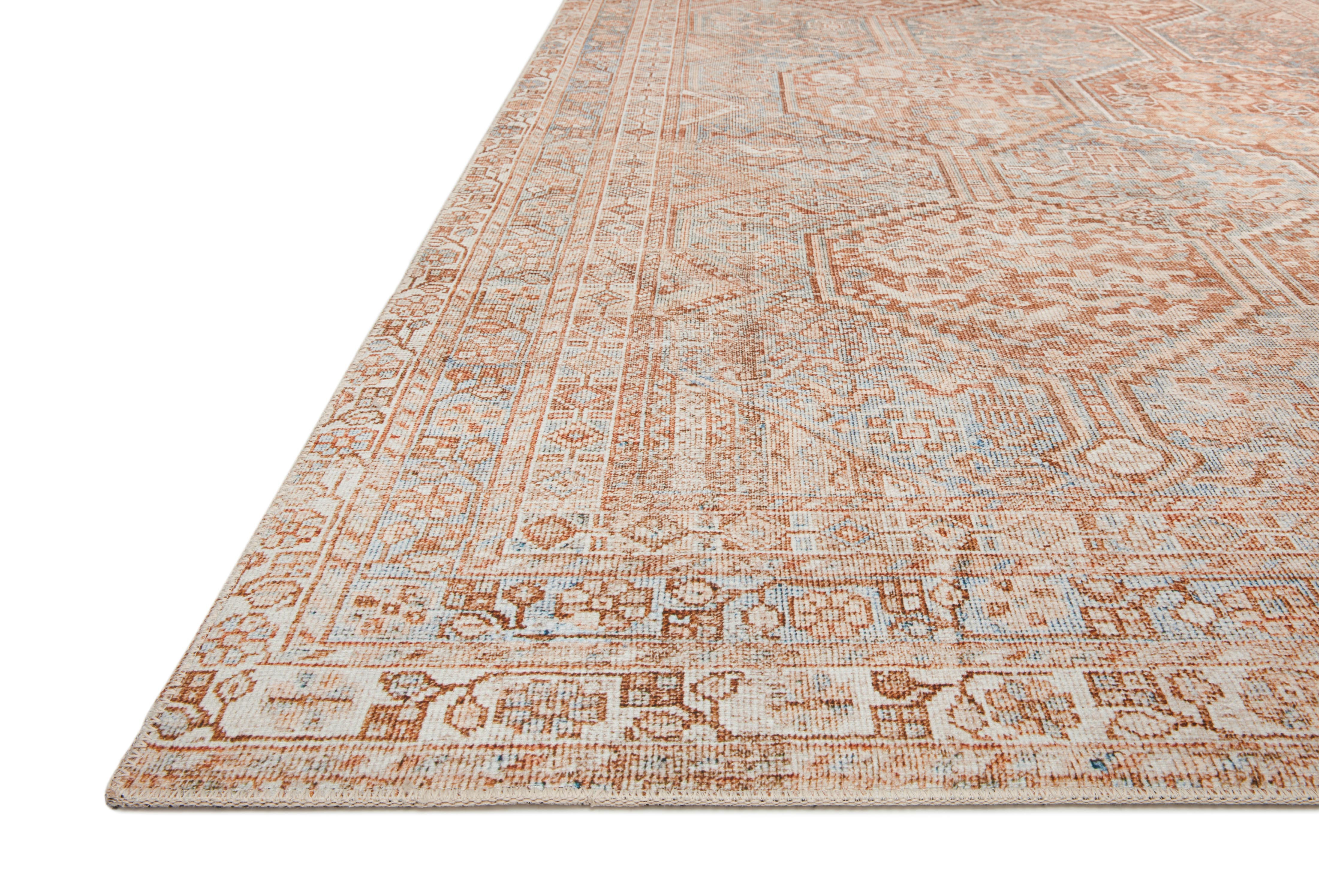 Chris Loves Julia x Loloi Jules Tangerine / Mist Rug RUGS - patterned Loloi