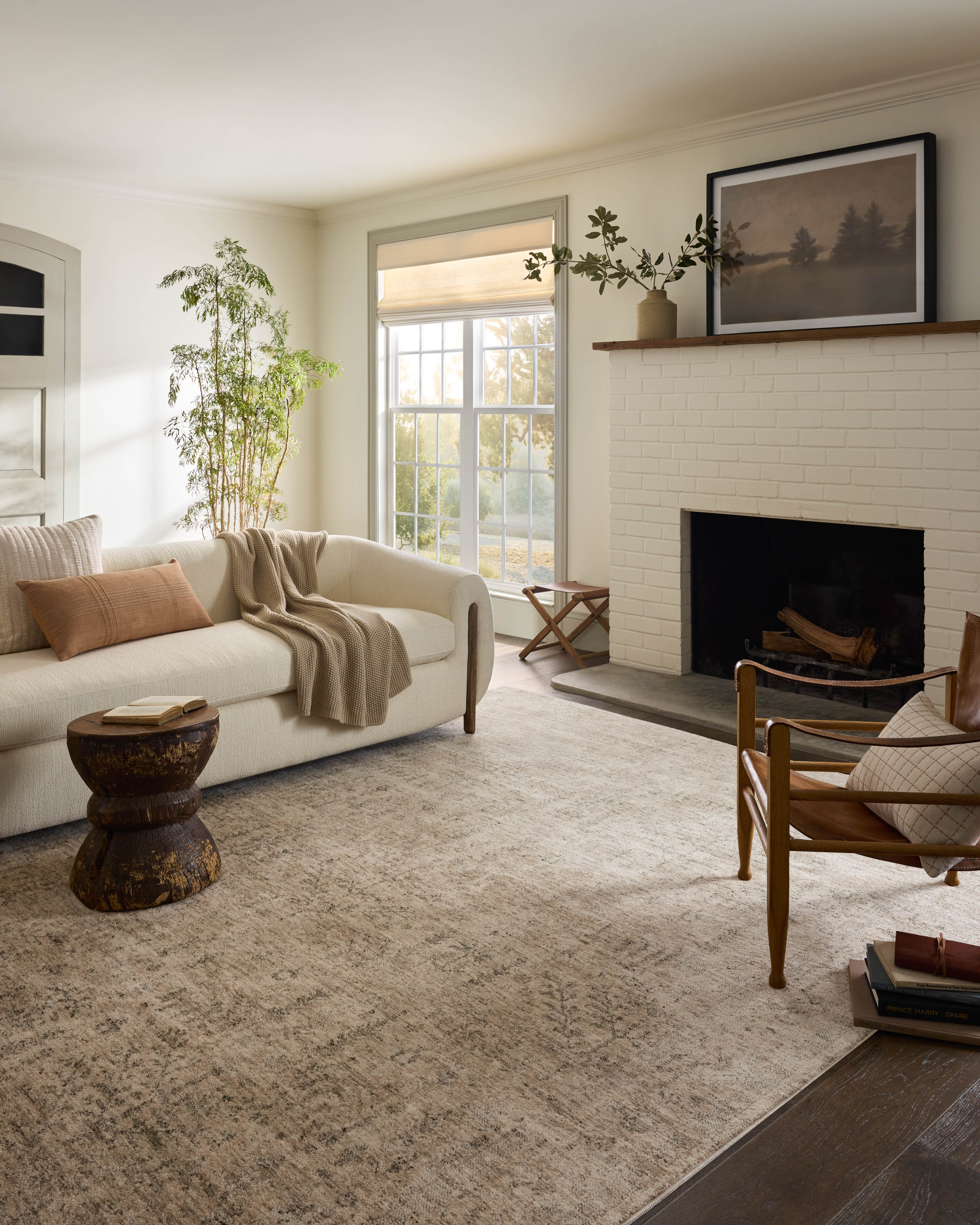 Magnolia Home by Joanna Gaines x Loloi Junie Oatmeal / Smoke Rug RUGS - vintage inspired Loloi
