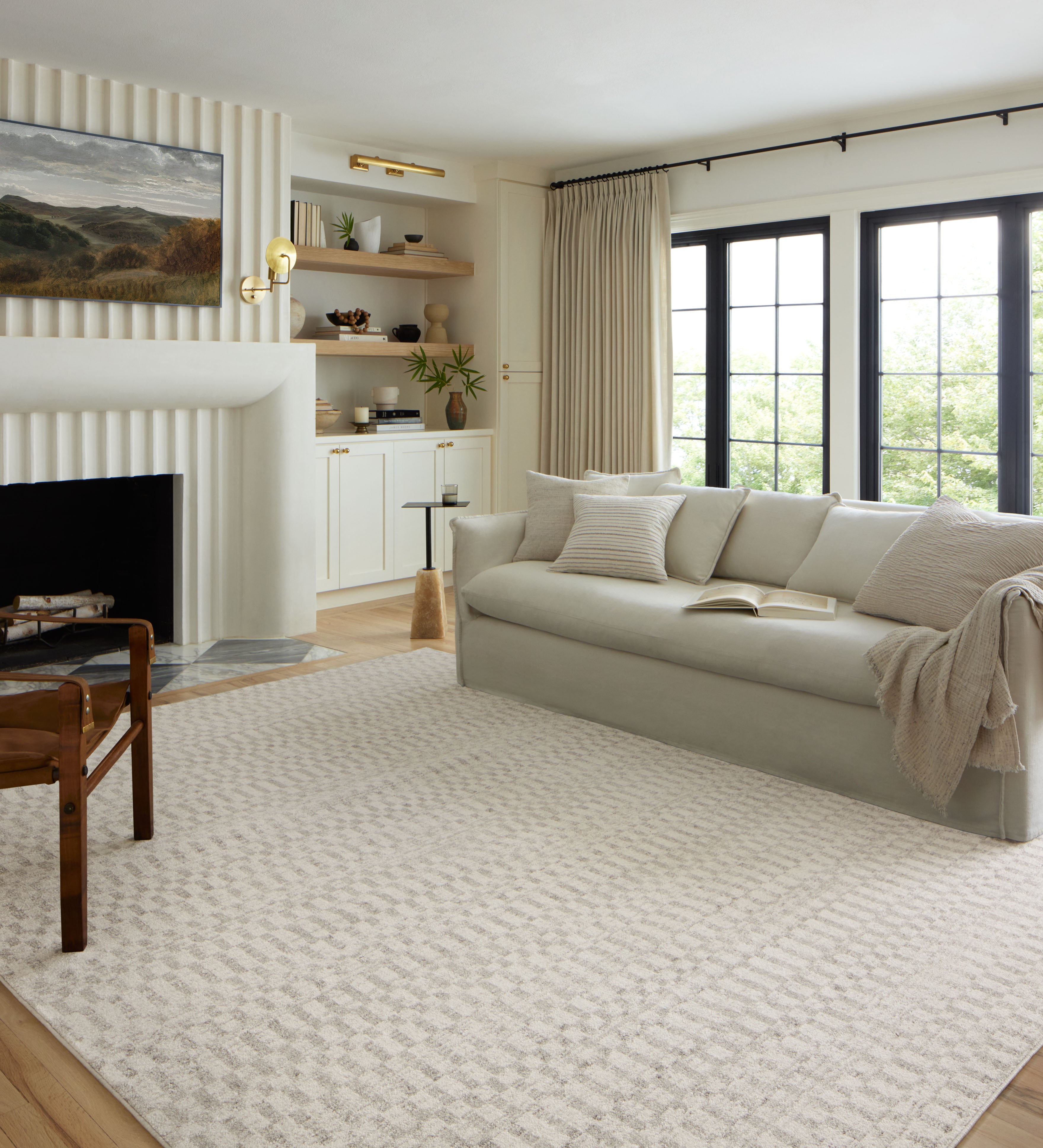 Loloi Kamala Ivory / Grey Rug 0-RUGS-patterned Loloi
